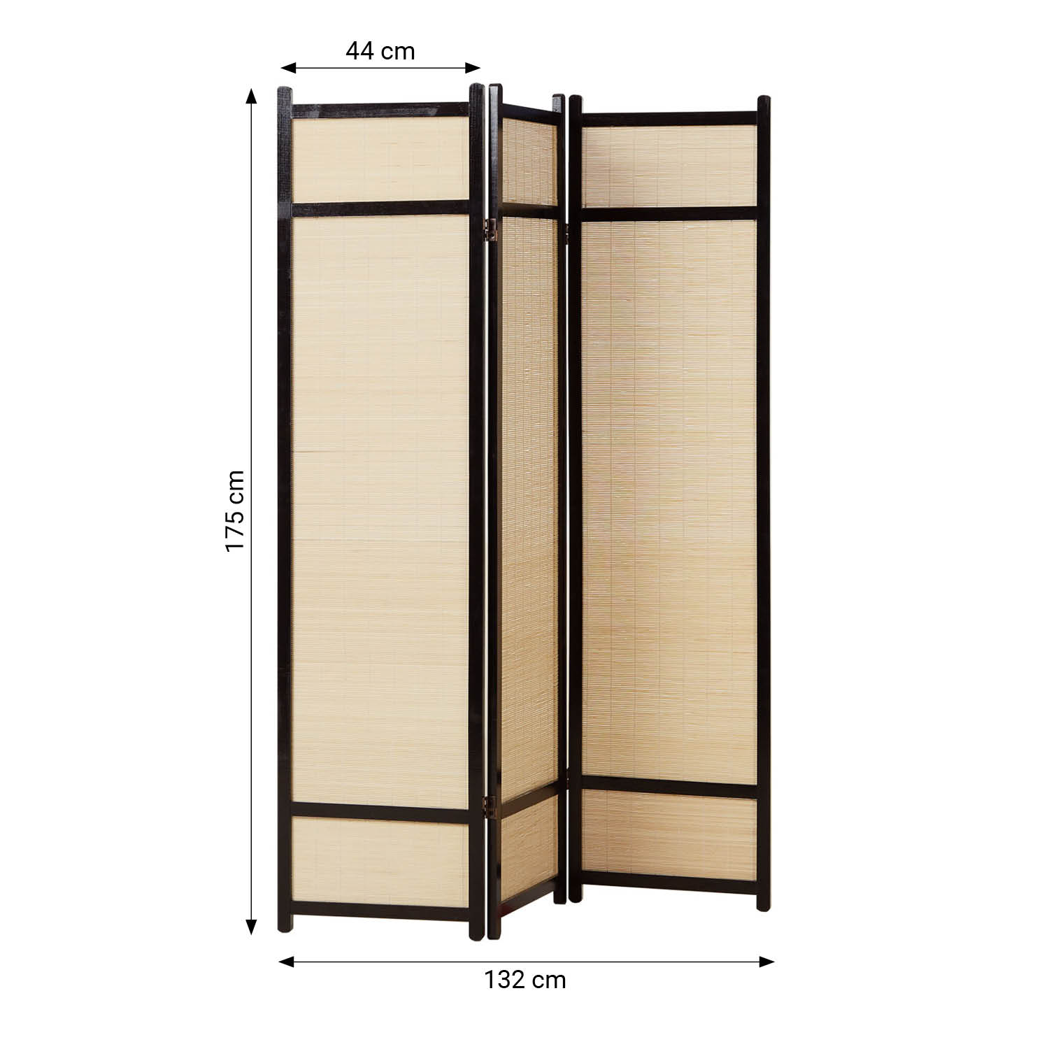 Paravent Brown Bamboo Natural | 3-panel | Wood | Room Divider Partition Privacy Screen