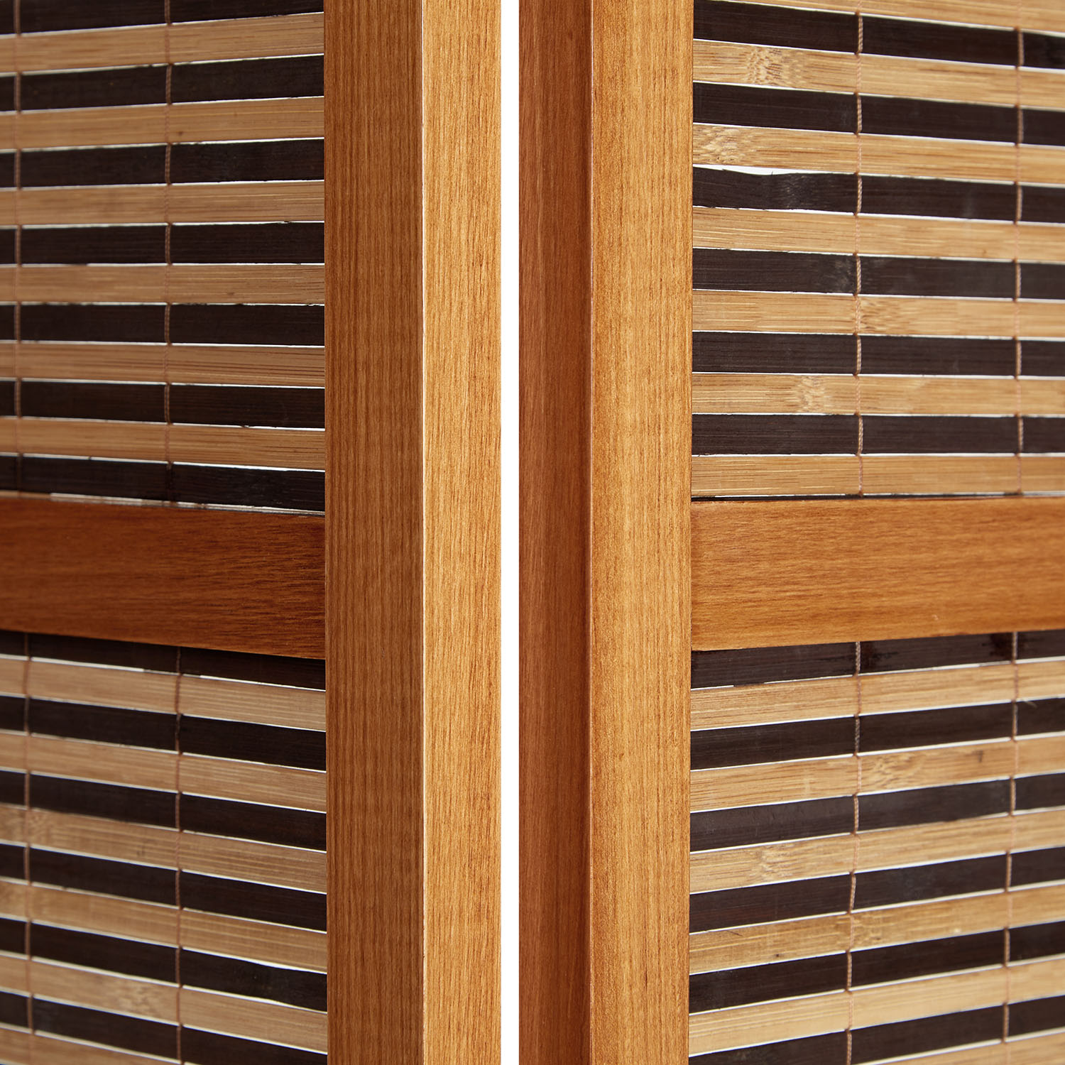 Paravent Brown Wooden Slats Height 200 cm | 4-panel | Wood | Room Divider Partition Privacy Screen