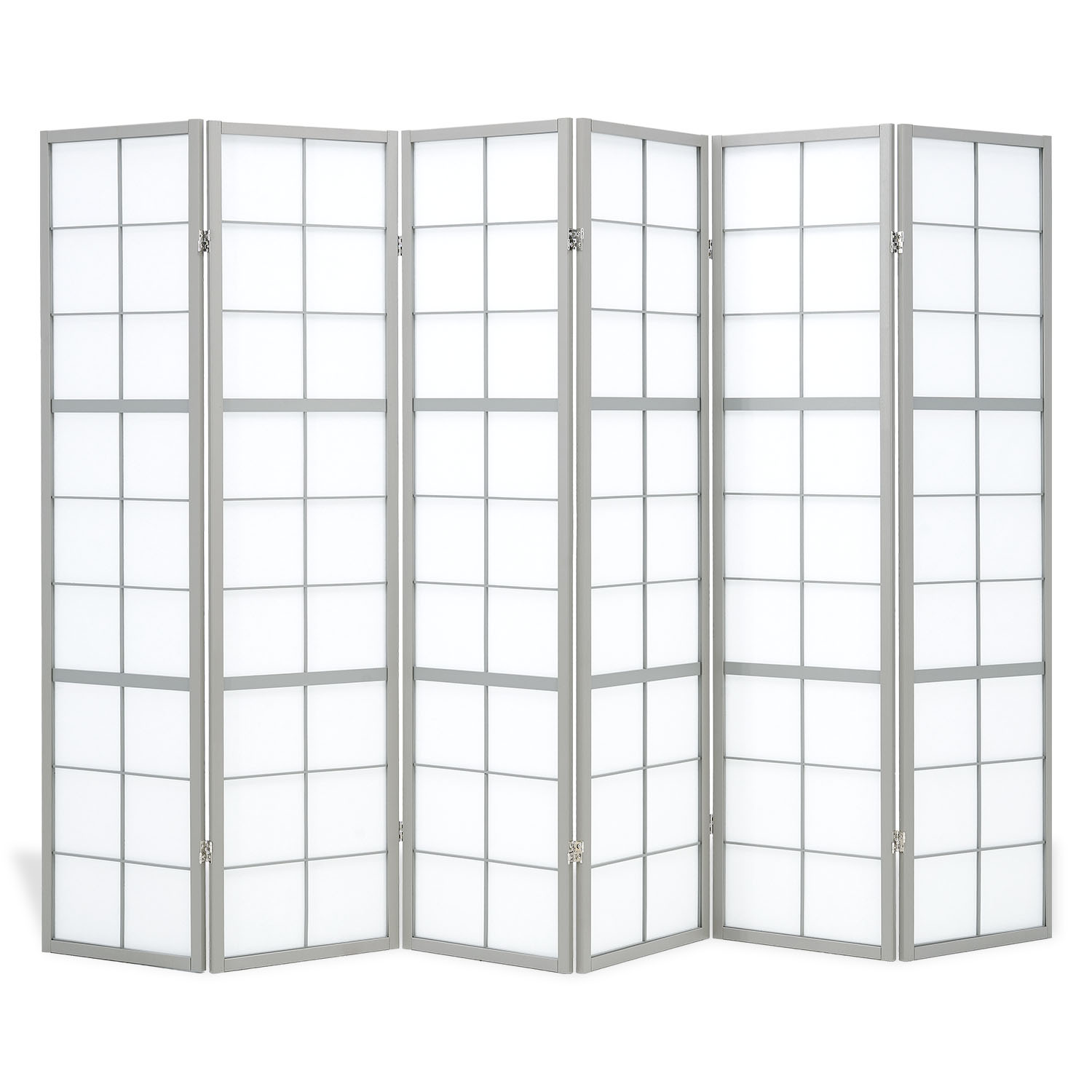 Paravent Raumteiler 3, 4, 5 oder 6 teilig Shoji Raumtrenner Holz Grau Trennwand Sichtschutz Spanische Wand