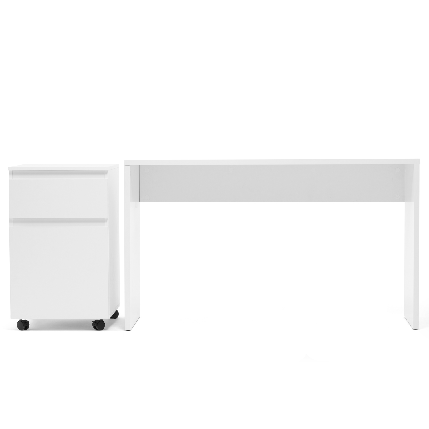 Desk White Mobile pedestal Office table Computer table