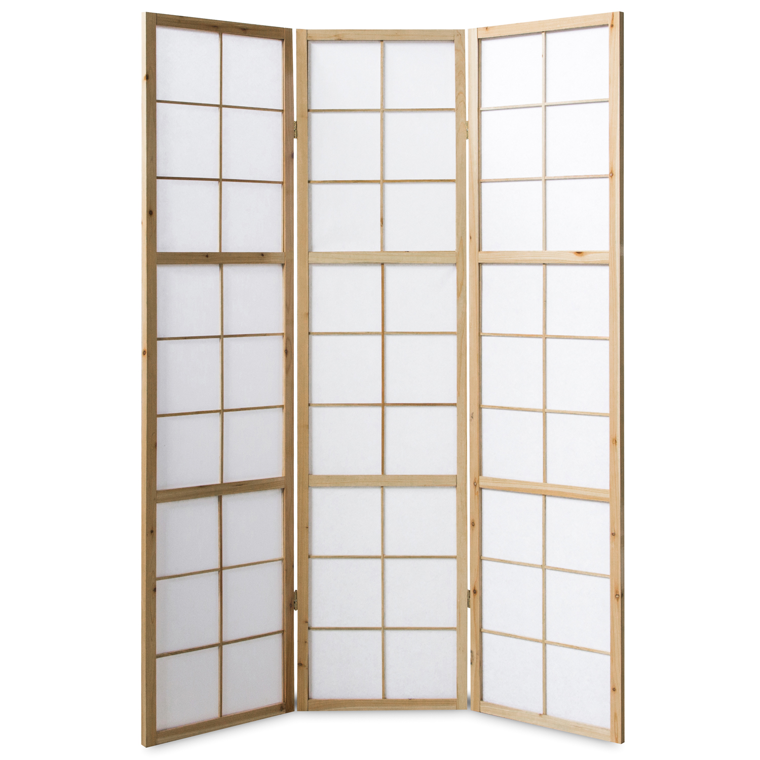 Paravent Natural Shoji Rice Paper White | 3-panel | Wood | Room Divider Partition Privacy Screen