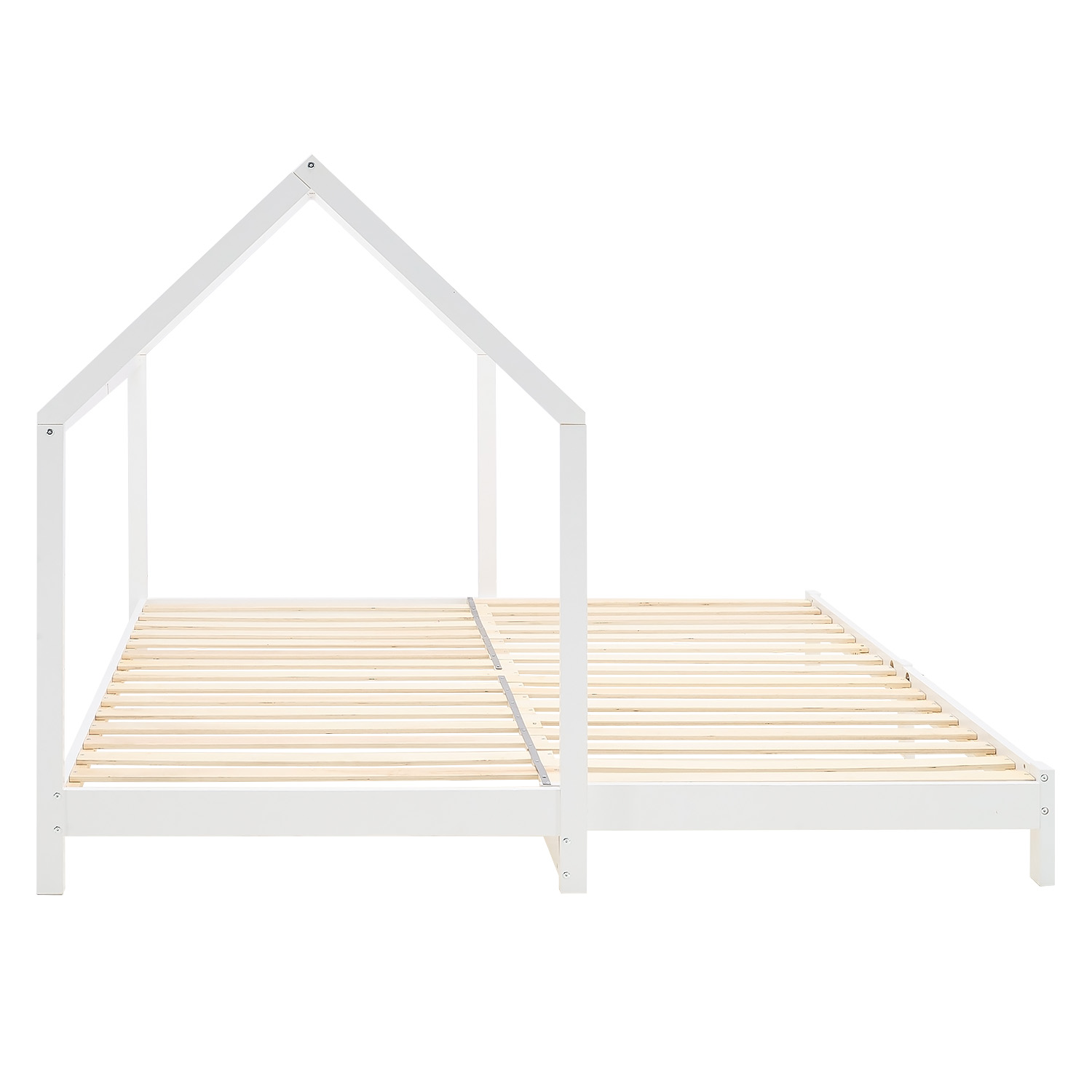 Children's Bed 90x200 cm White | House Bed Extendable to Double Bed | Functional Bed | with Slatted Frame | Wood