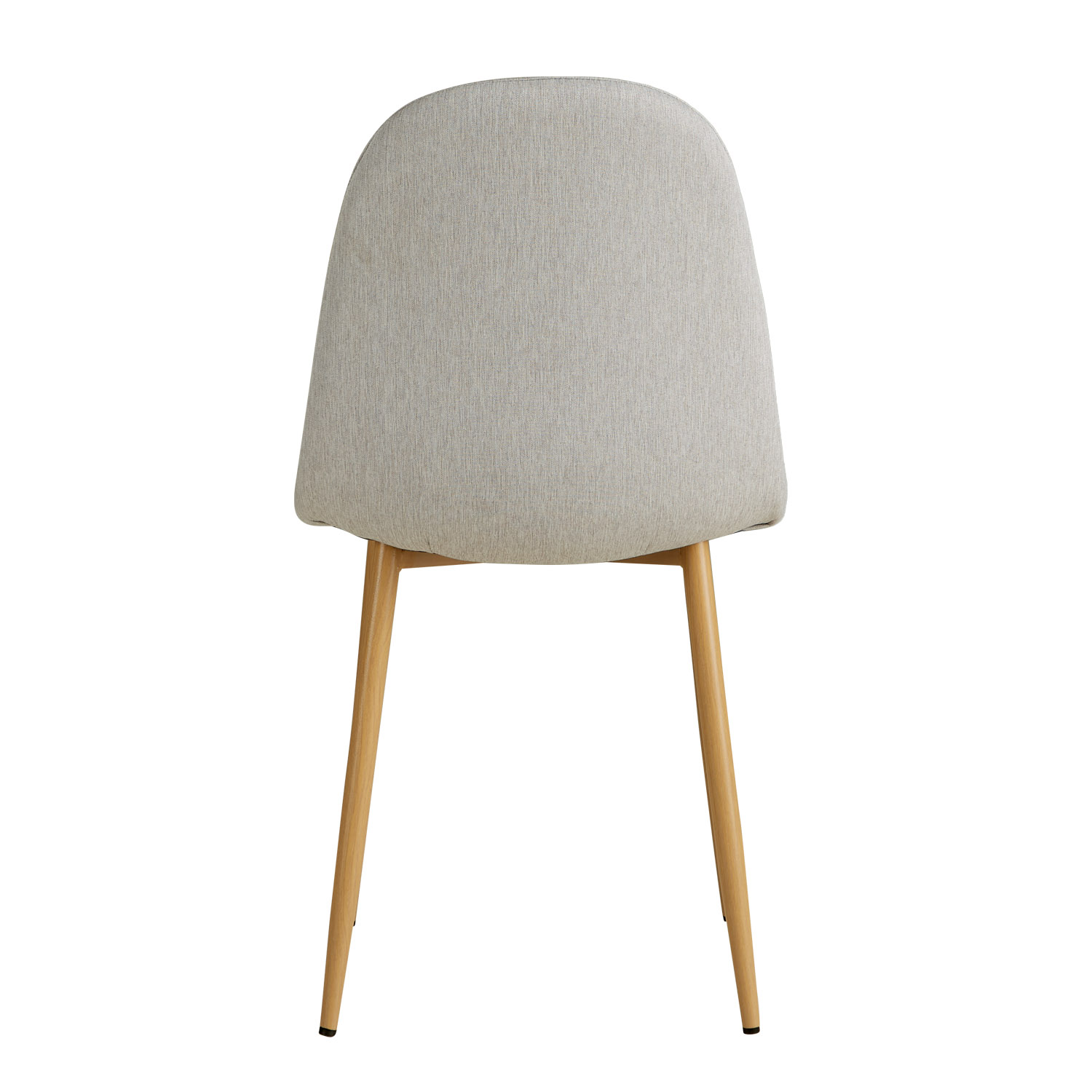 Set of 6 Upholstered Linen Chairs in Gray with Rounded Backrests – Modern Dining Chairs Without Armrests