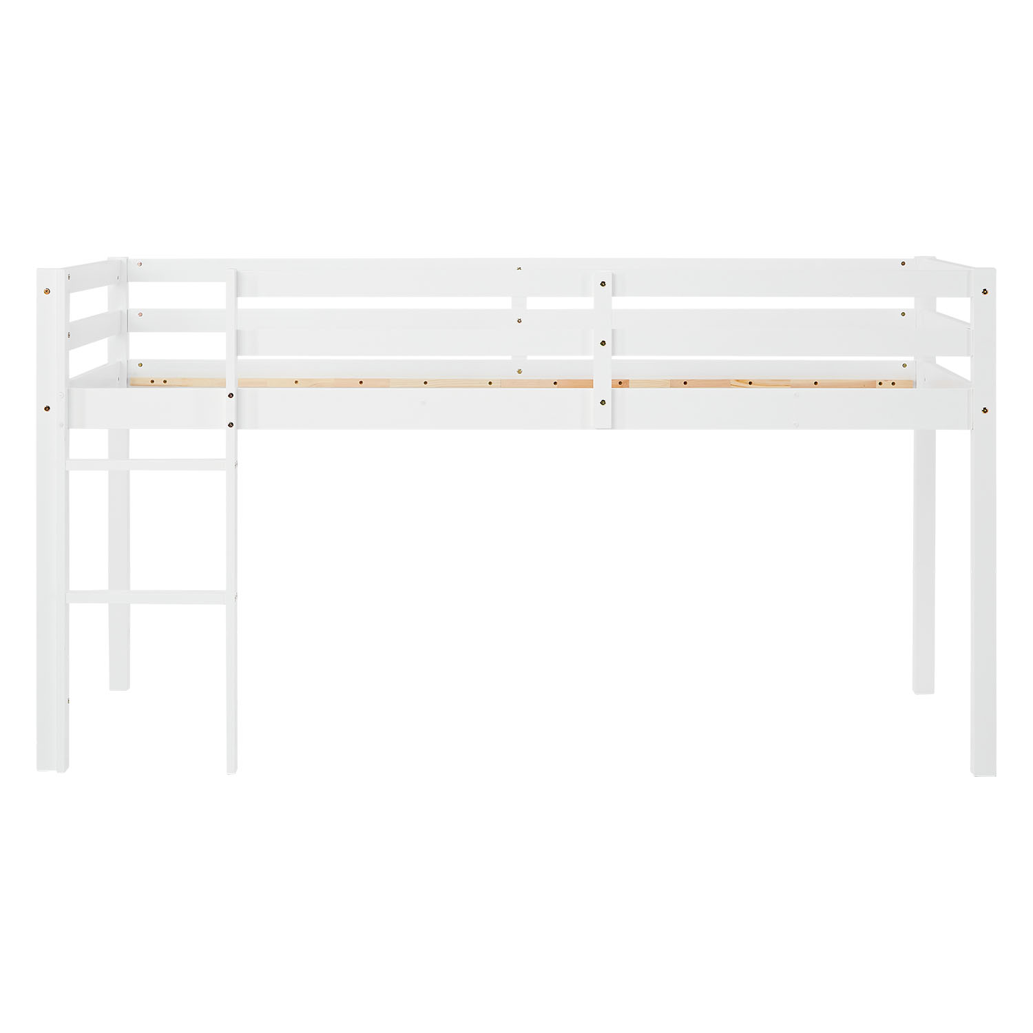 Loft Bed Kids 90x200 cm White Basic | without Slatted Frame