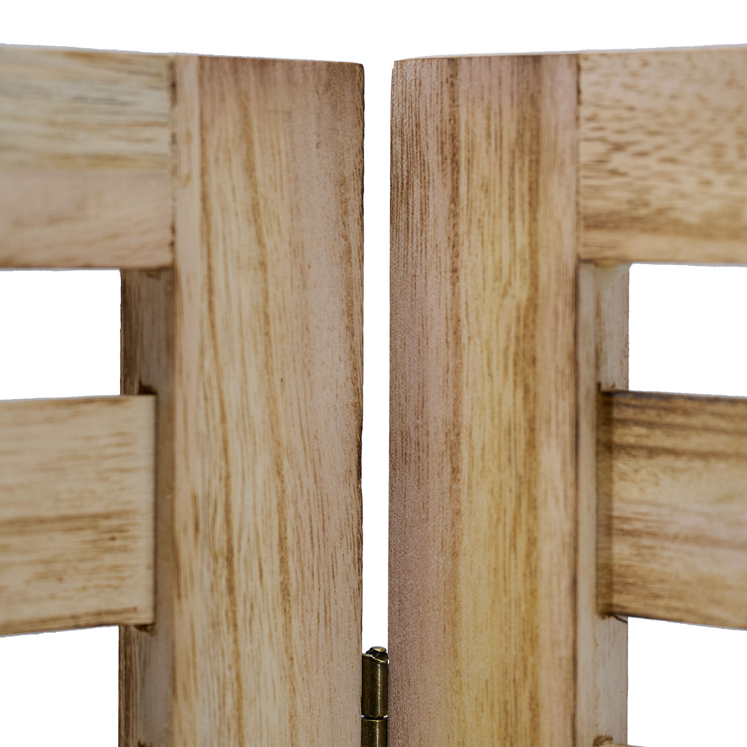 Paravent Natural Wooden Slats | 3-panel | Wood | Room Divider Partition Privacy Screen