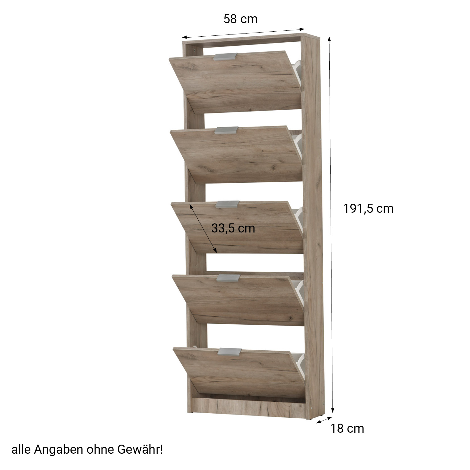 Shoe Rack Shoe Storage Shoe Cabinet Shoe Cupboard Wooden Grey Oak 5 Tier Shoe Tipper