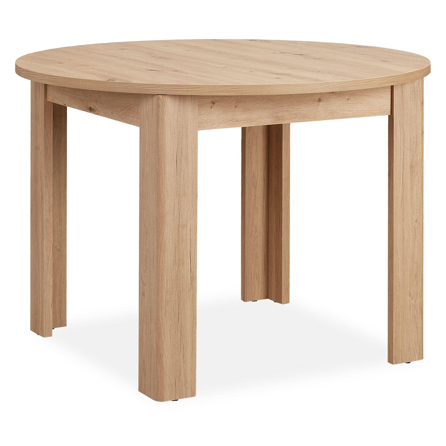 Modern Dining Table Round Kitchen Table Ø 106 cm Wooden Table Oak 4 Seater