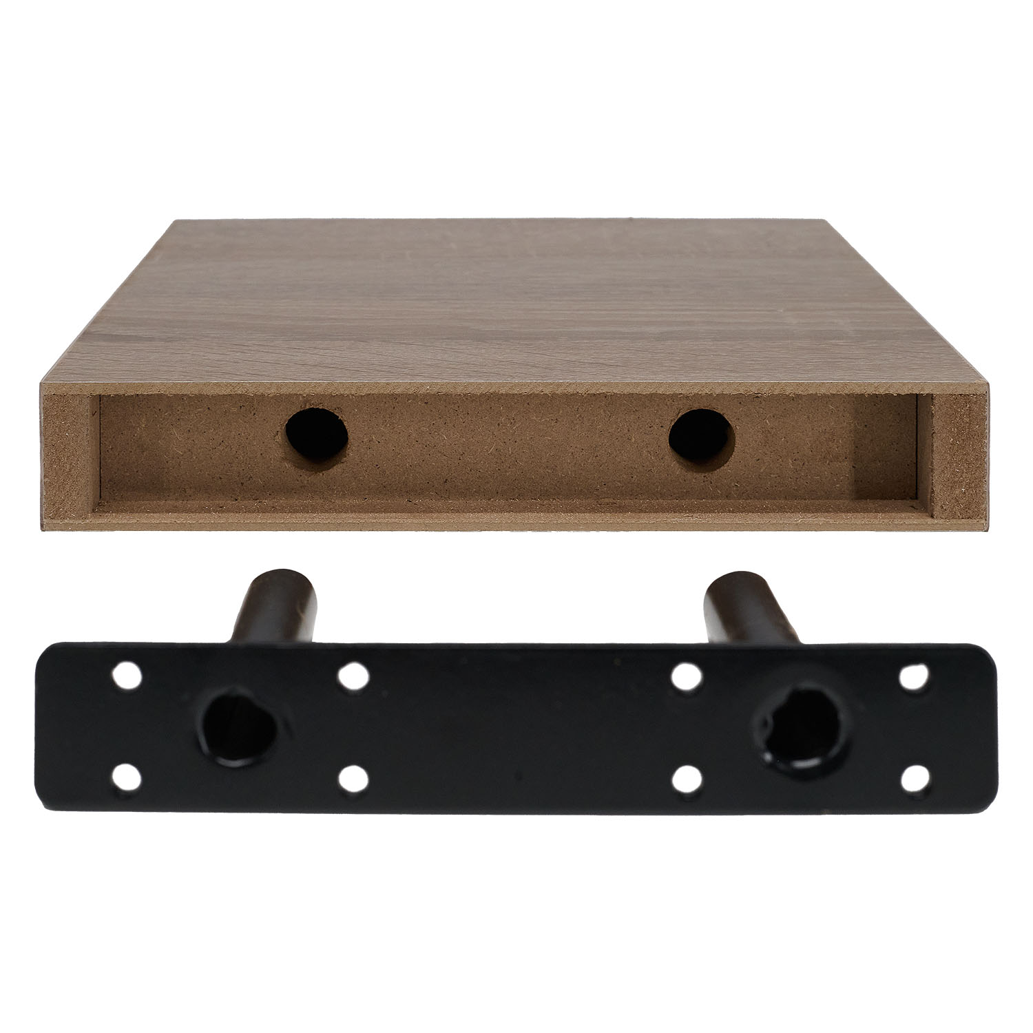 Floating Wall Shelf 23.5x23.5 cm Sonoma Dark Oak Effect Square Wooden Shelf for Living Room Bedroom Kitchen