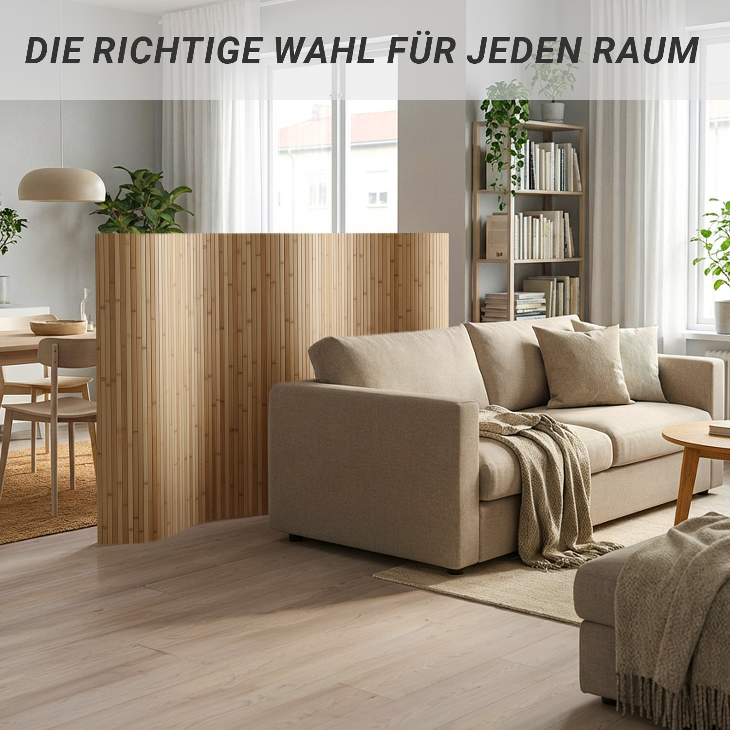 Paravent Bamboo Height 145 cm Brown | Room Divider | Partition Privacy Screen