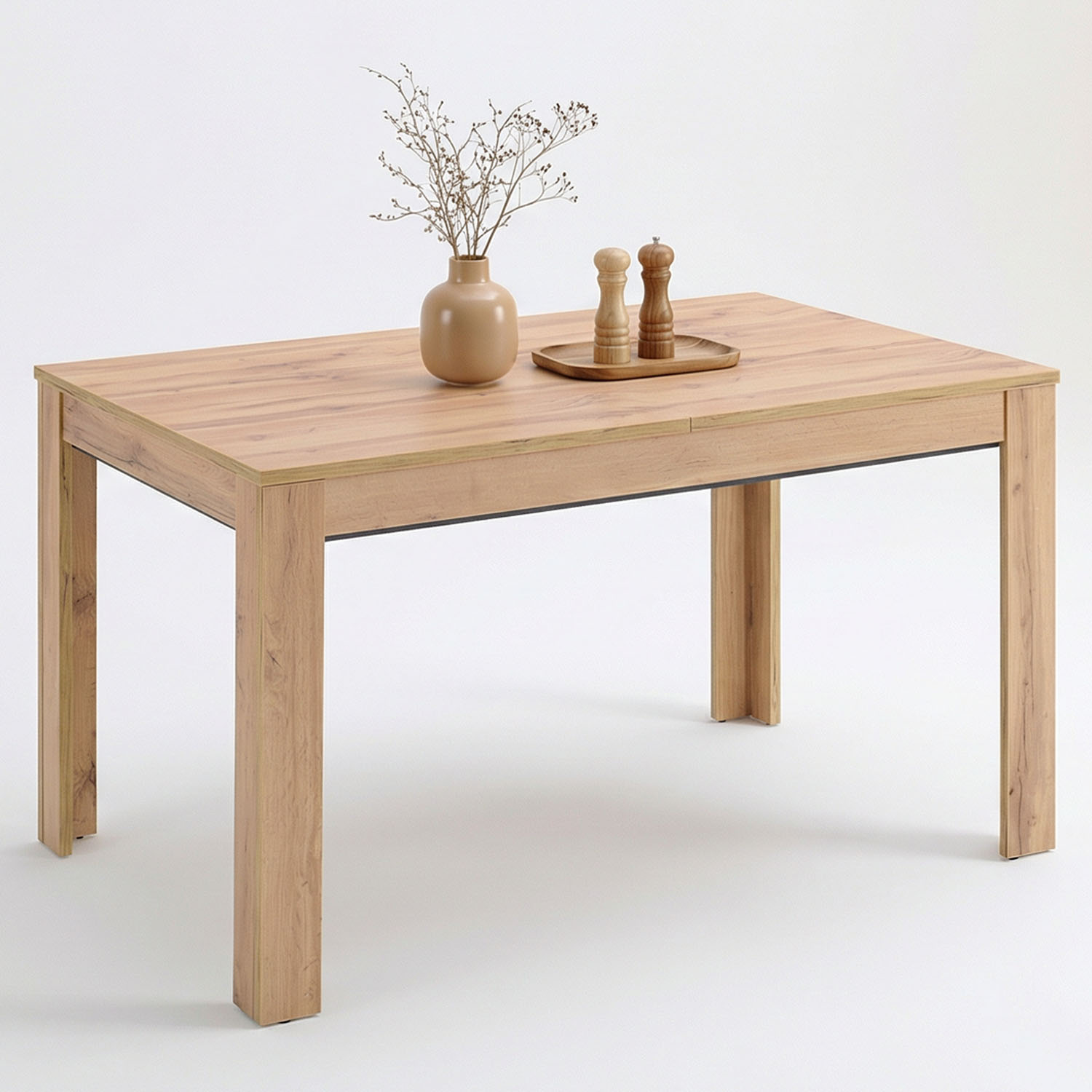 Modern Dining Table Kitchen Table Wooden Table 135x86 cm Wotan Oak 8 Seater Extendable