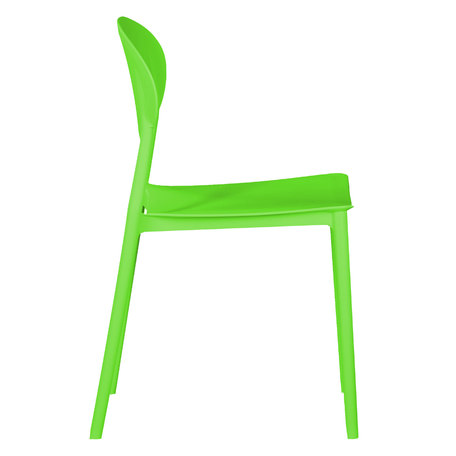 Garden chair Set of 4 Camping chairs Green Outdoor chairs Plastic Stacking chairs Kitchen chairs