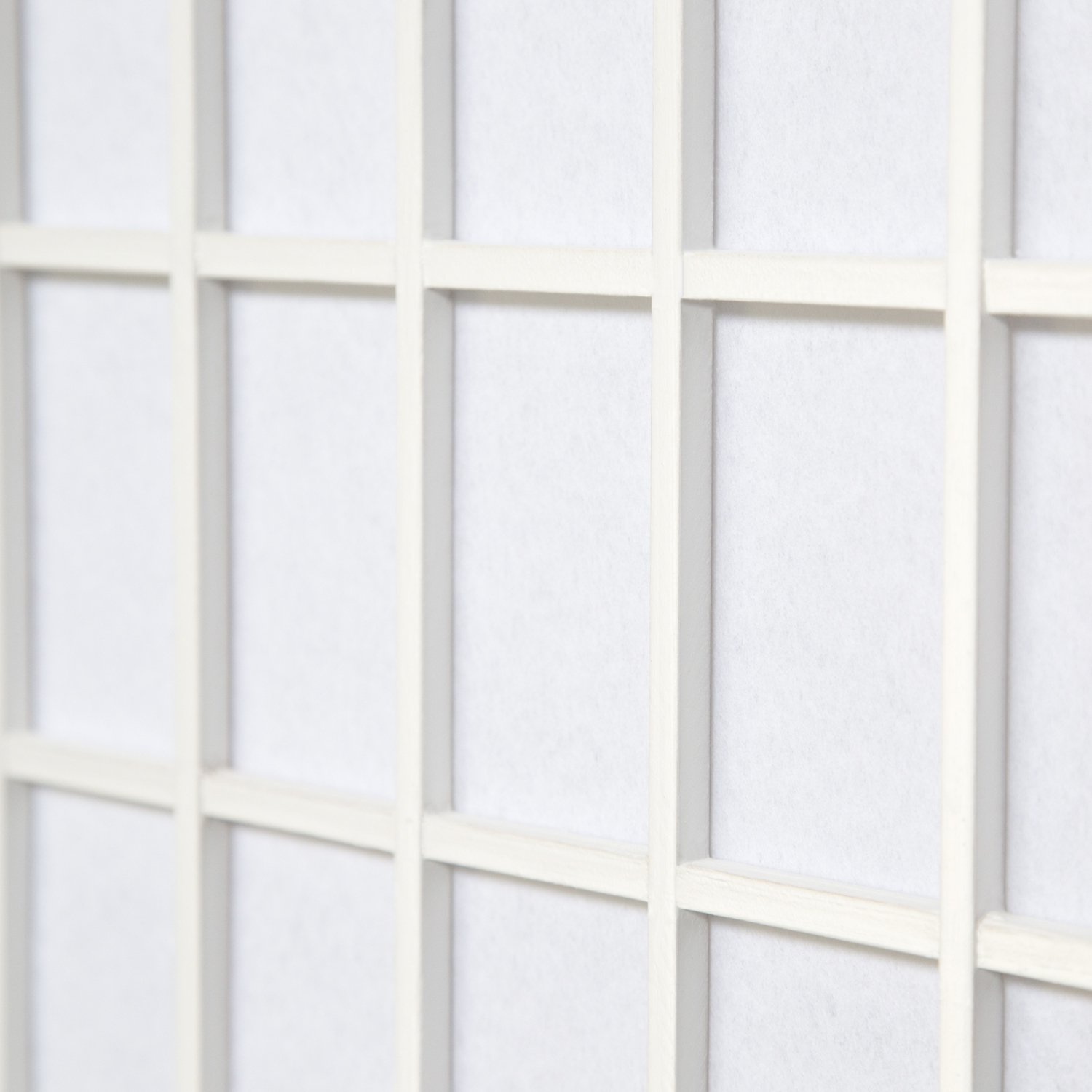 White 4-panel folding screen – Shoji room divider made of wood with rice paper
