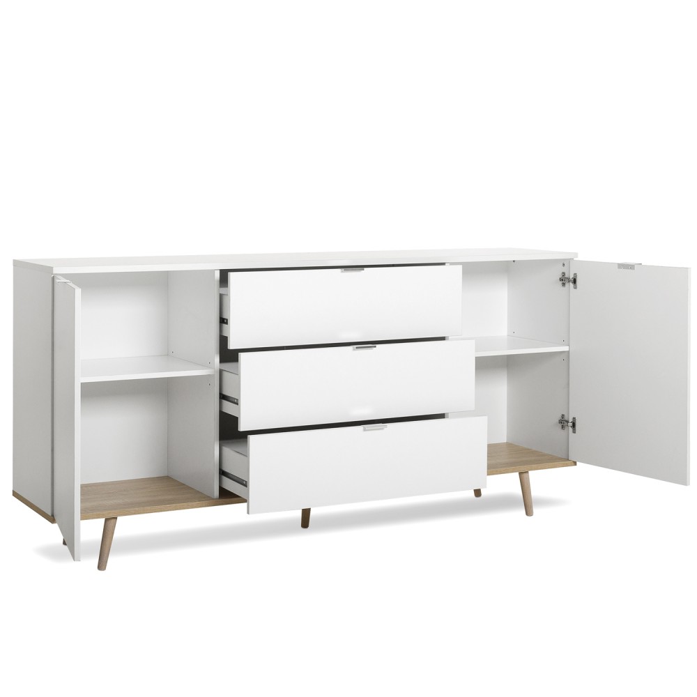 Sideboard Commode White Wood with drawers Living room cabinet