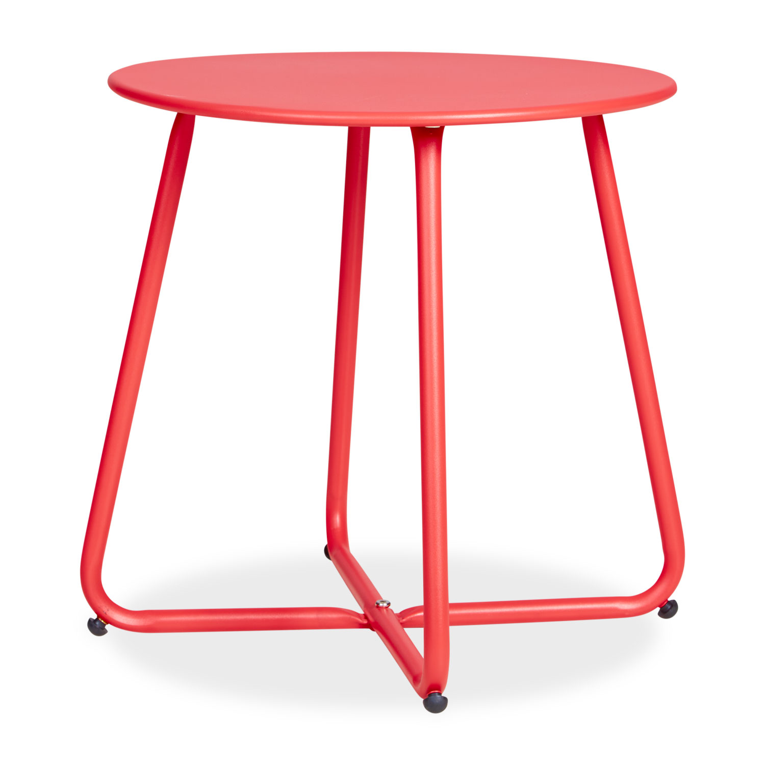 Beistelltisch Metall Rund Rot Indoor Outdoor