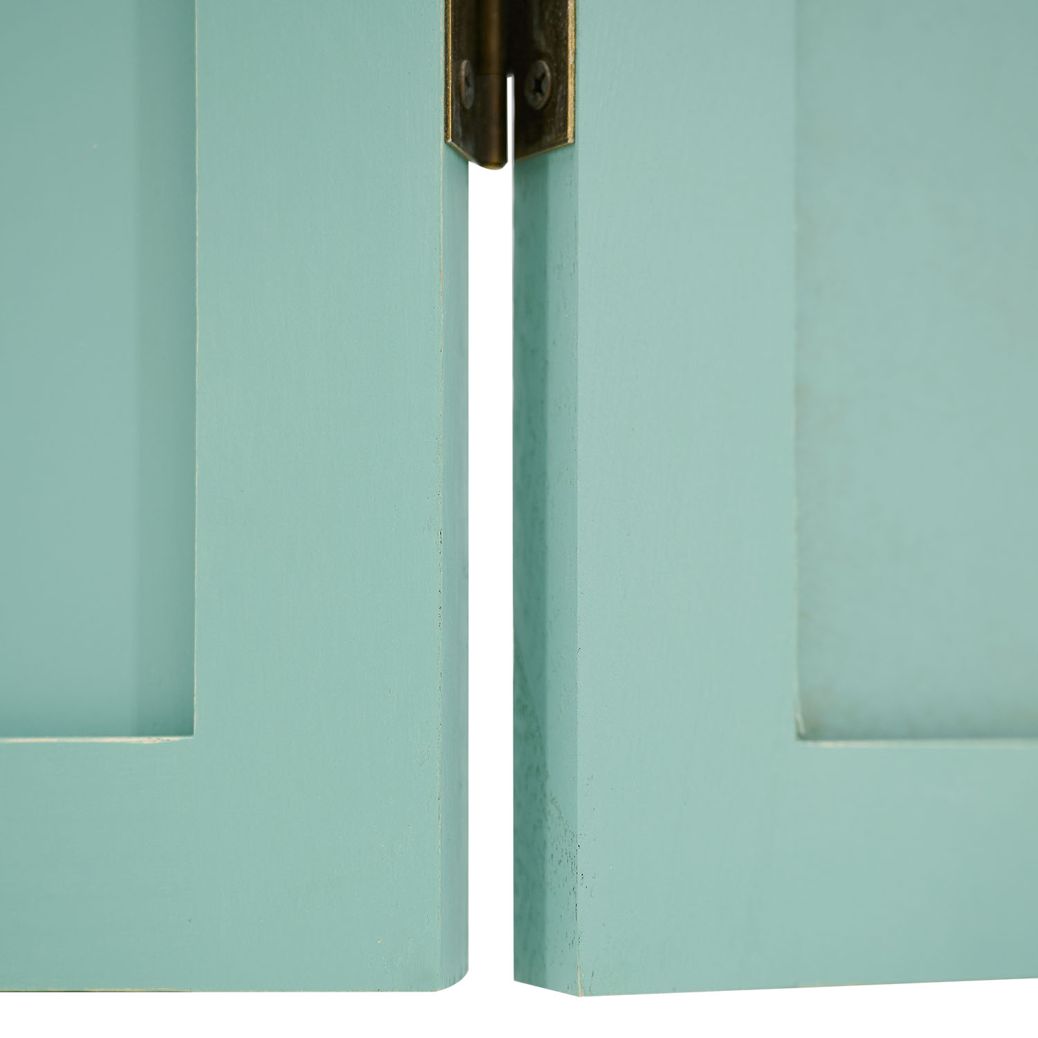 Turquoise Room Divider – 3-panel, country-style with floral pattern & fabric covering