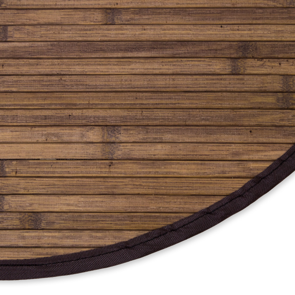 Bamboo carpet Rug 200 cm round in dark brown
