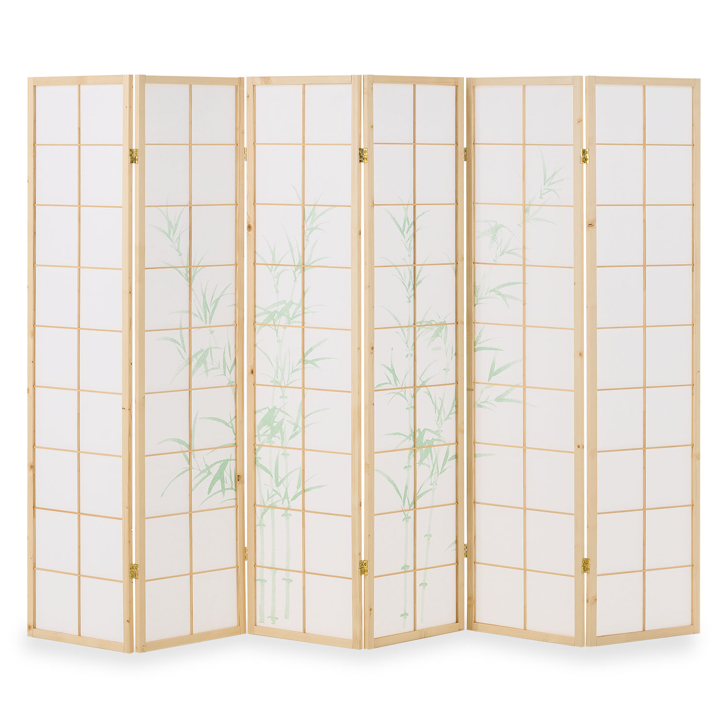 Paravent Natural Bamboo | 6-panel | Wood | Shoji Room Divider | Partition Privacy Screen