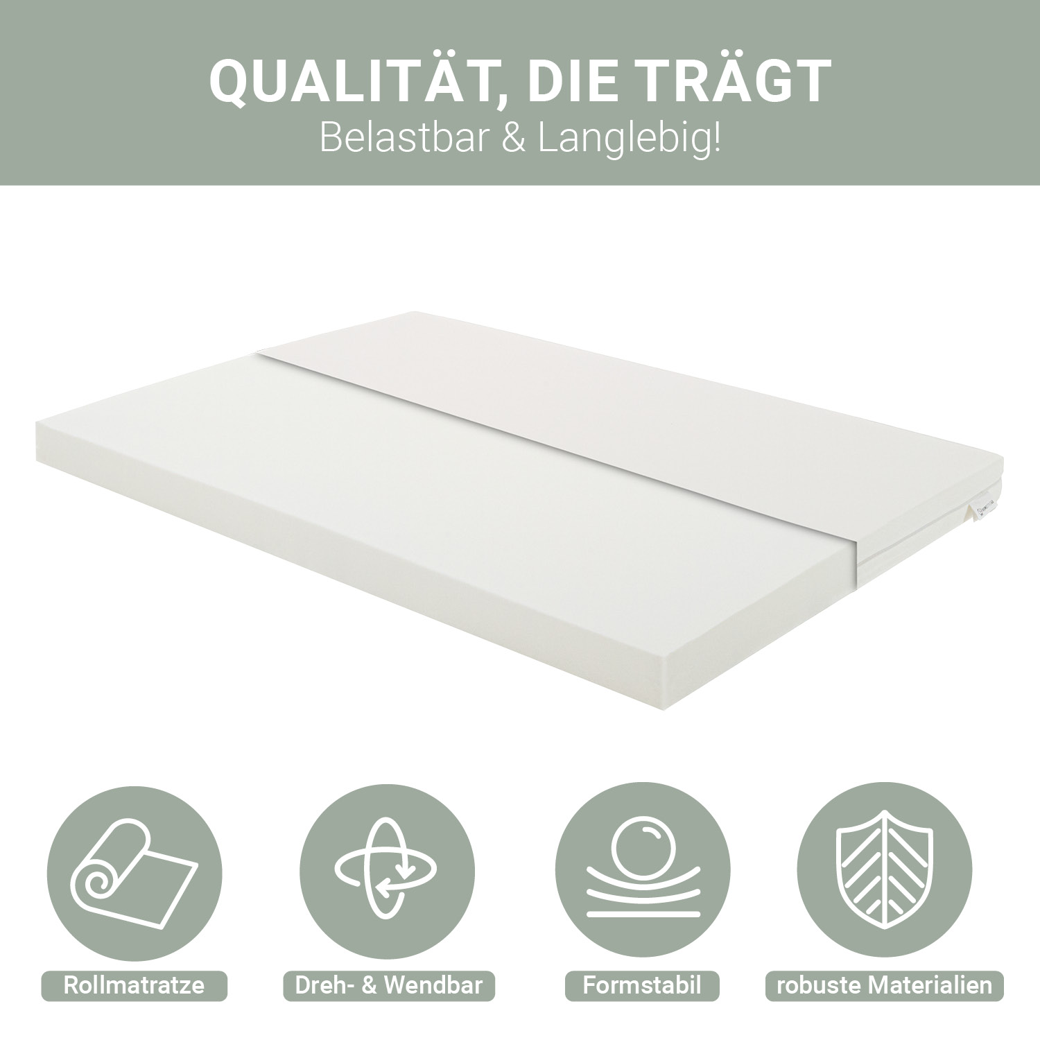 Comfort mattress 90x200 cm H2 providing gentle body support for a safe relaxed and comforting sleep made of stable comfort foam with removable washable cover hypoallergenic and OEKO TEX certified ideal for children teenagers and adults