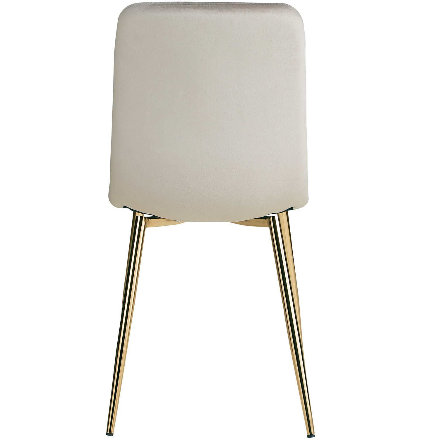 Light Gray Velvet Upholstered Chair with Gold Legs – Elegant Velvet Dining Chair Without Armrests