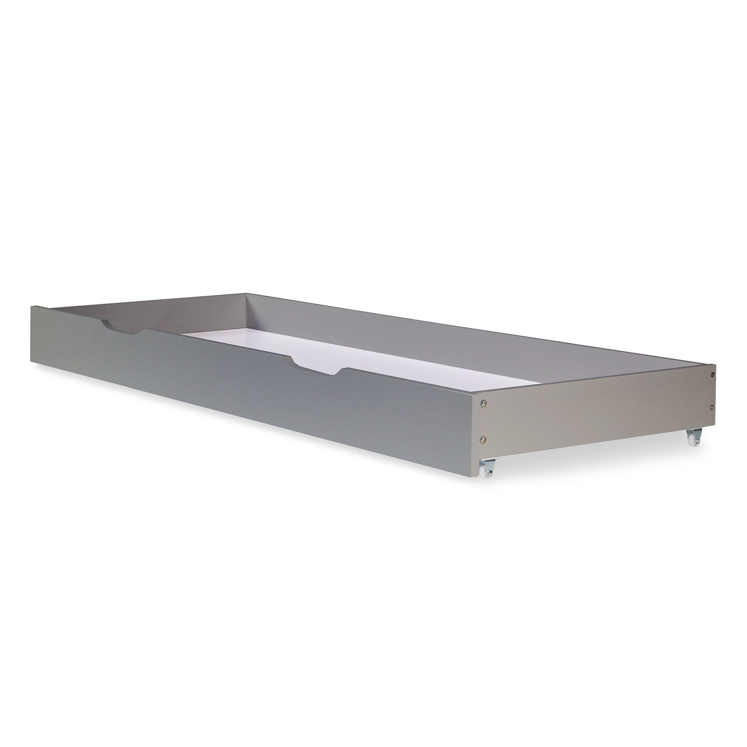 Wood Bed 140x200 cm Gray | Double Bed with Storage Drawer | with Slatted Frame | Solid | Kids Youth Guest Bedroom