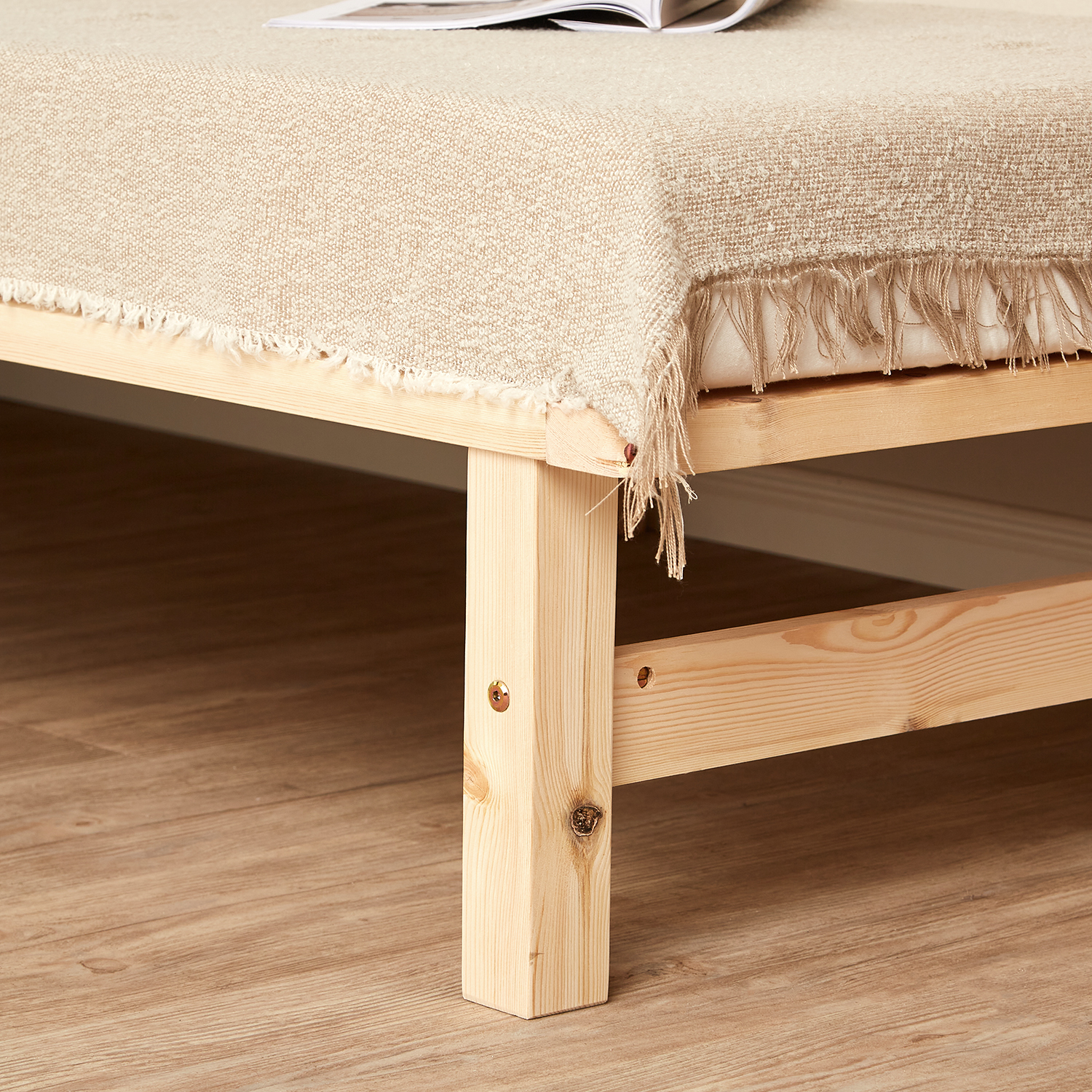 Pallet Bed Frame 90x200 cm Solid Wooden Bed Pallet Furniture Futon Bed Natural