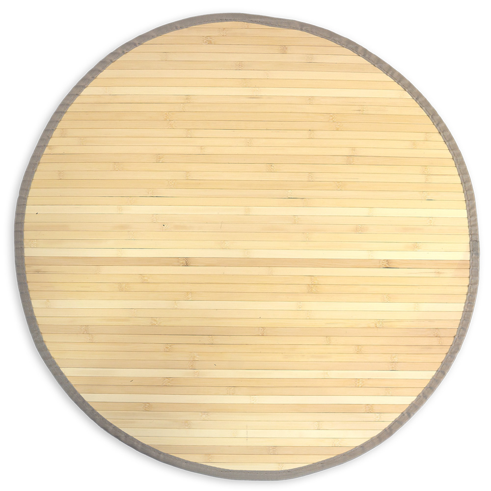 Bamboo carpet Rug 200 cm round in Light Natural