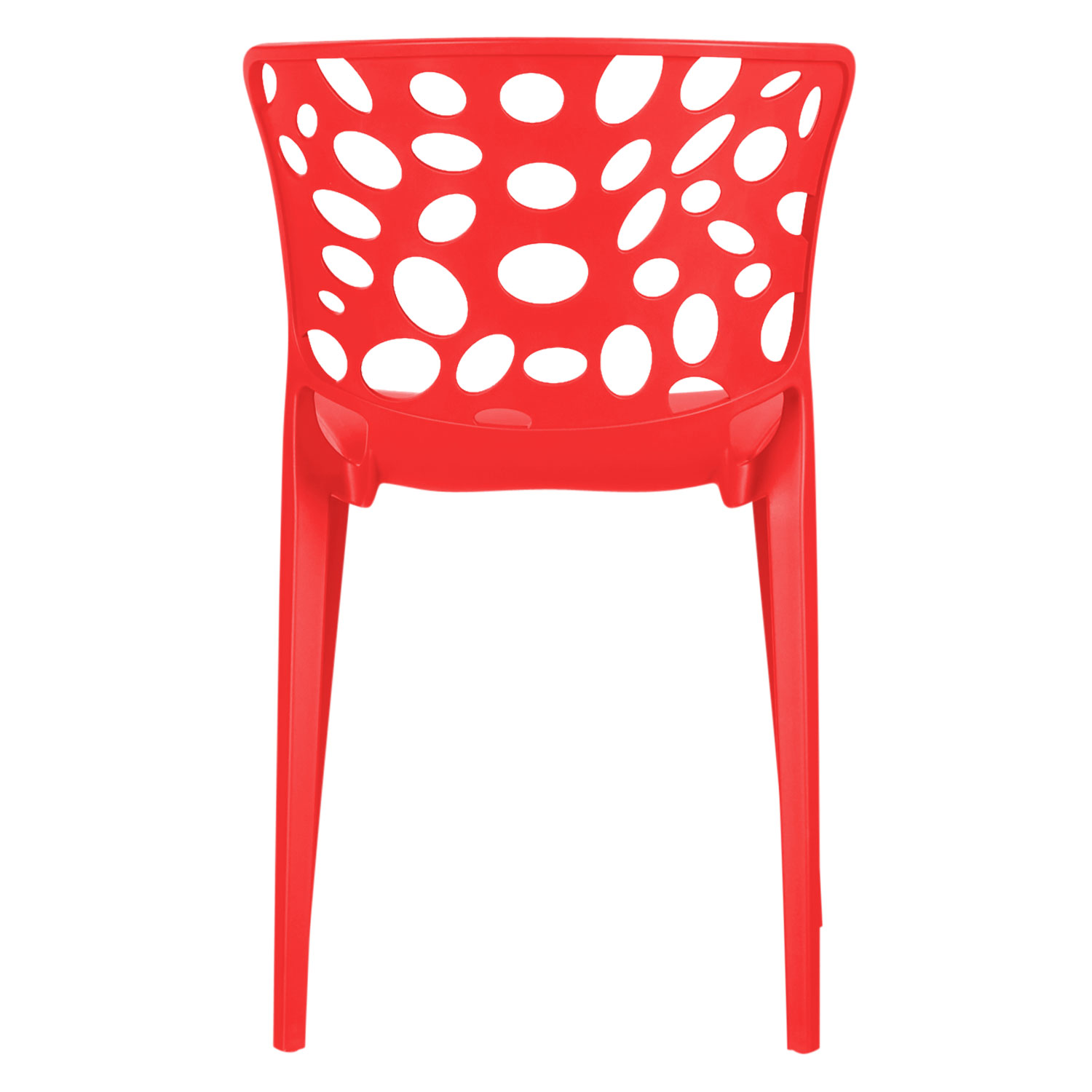 Chaise de jardin Lot de 6 Moderne Rouge Chaises design Plastique Chaises exterieur Chaises empilable Chaise de cuisine