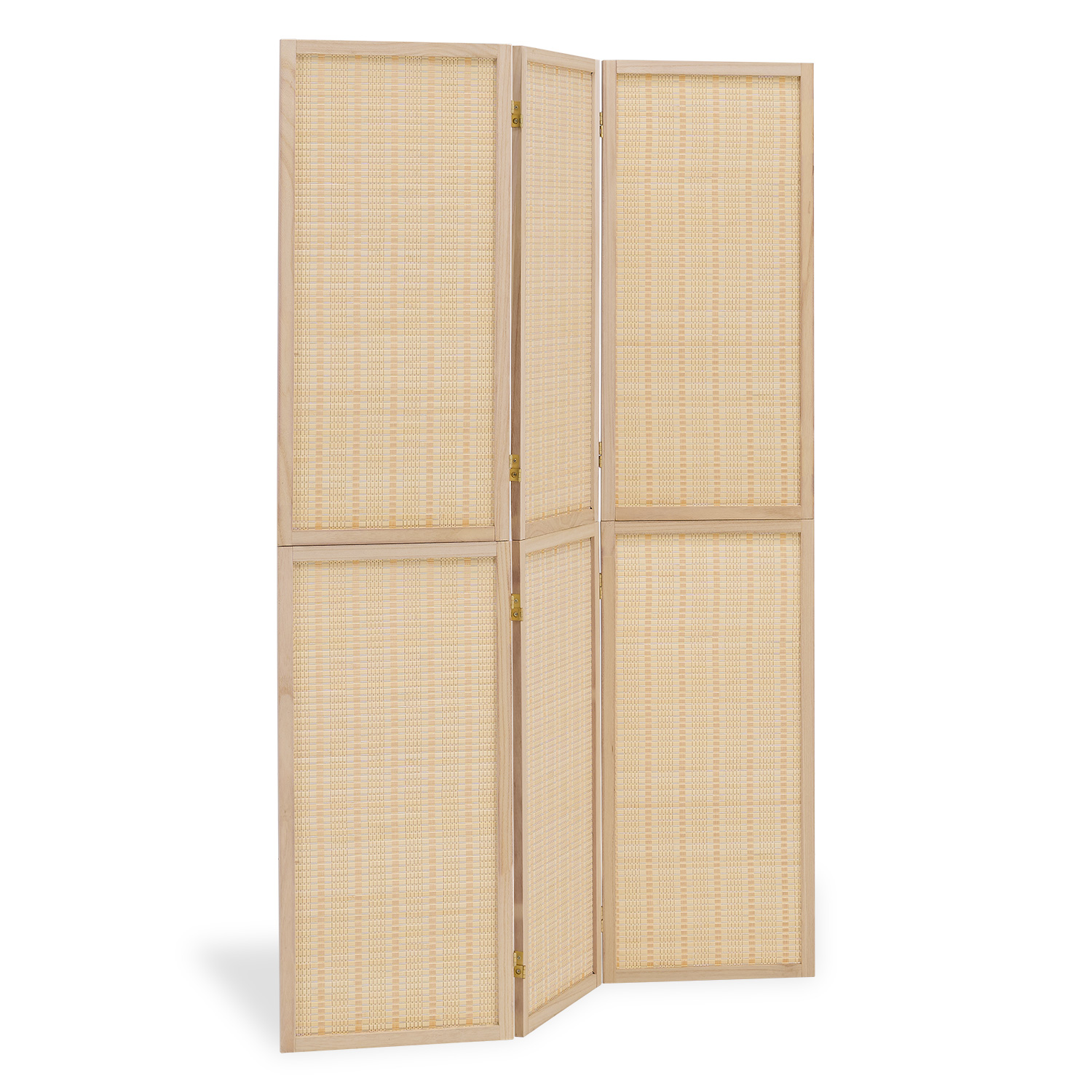 Paravent Natural Bamboo Slats | 3-panel | Wood | Room Divider Partition Privacy Screen