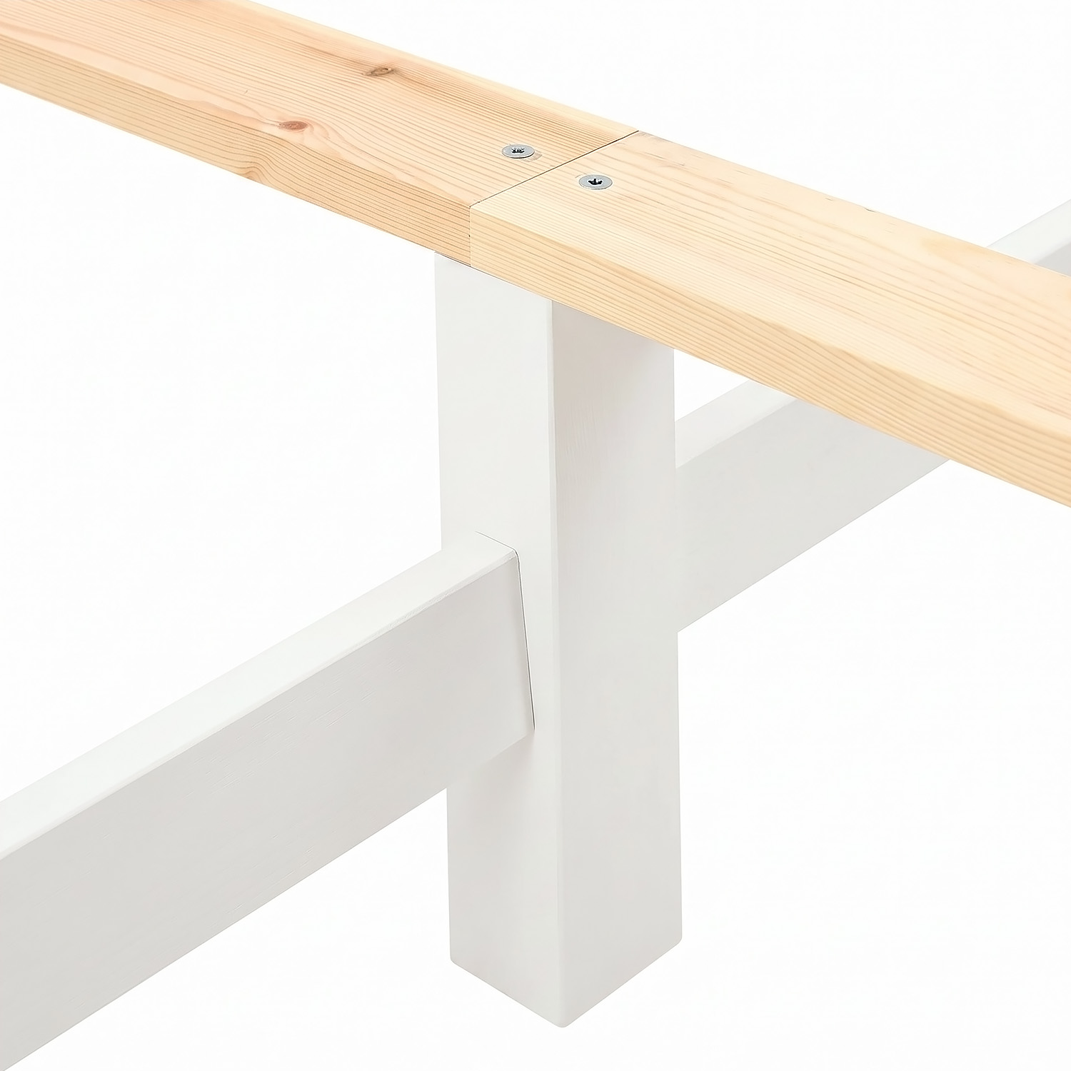 120x200 cm White Pallet Bed – Wooden Double Bed with Slatted Base for Teen Rooms, Guest Rooms, and Bedrooms