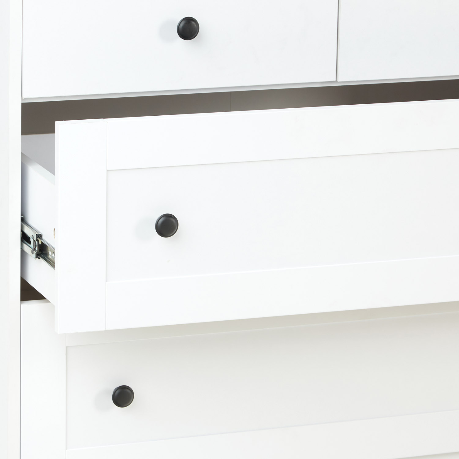 Chest of Drawers Sideboard Oak Matt White Wood Solid Cupboard with 4 Drawers