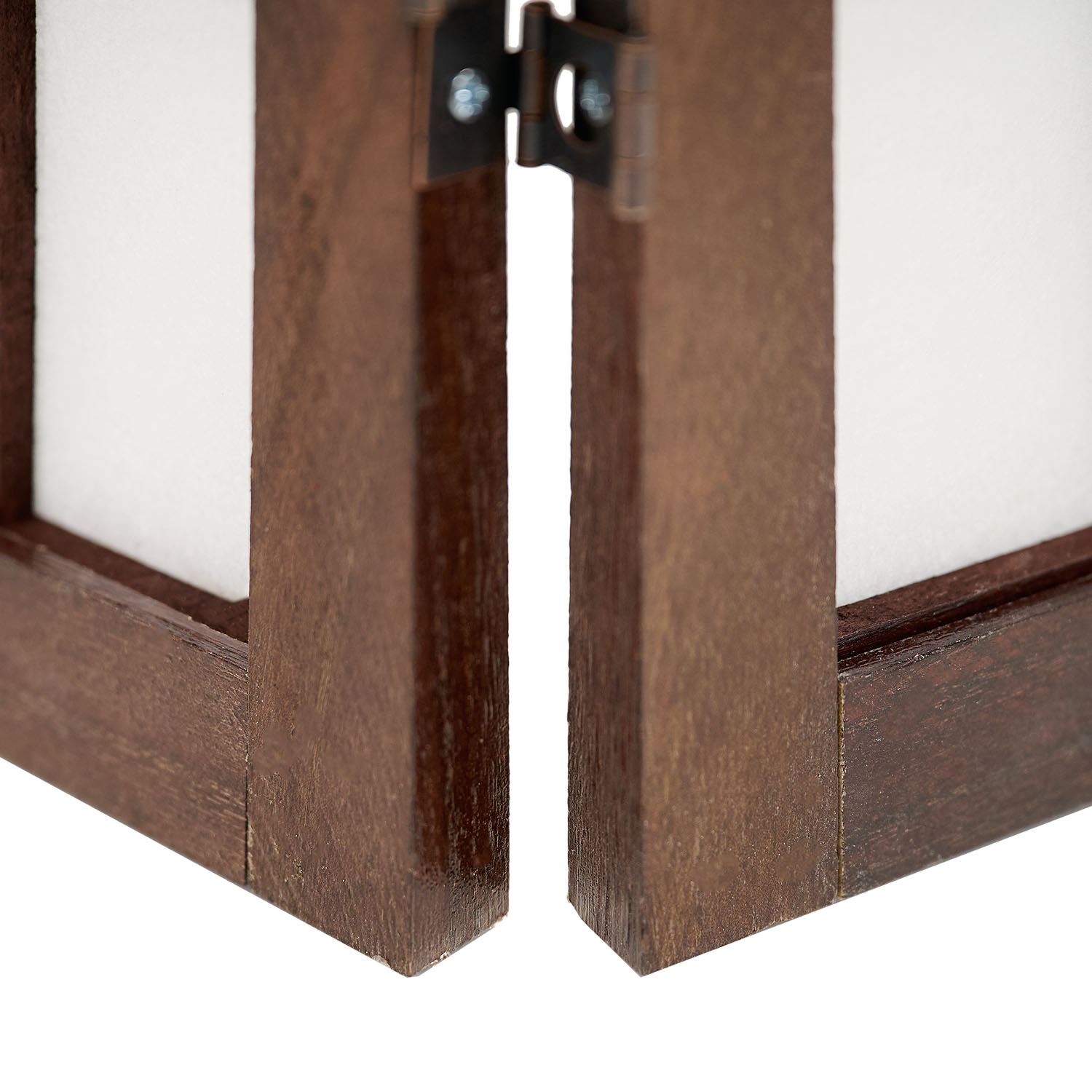 Brown 5-panel folding screen – room divider with bamboo and shoji rice paper