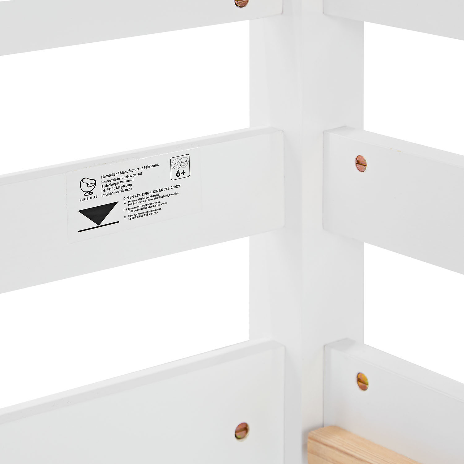 Children's loft bed, 90x200 cm, white with black curtain | Tunnel | Includes slatted base | Includes mattress