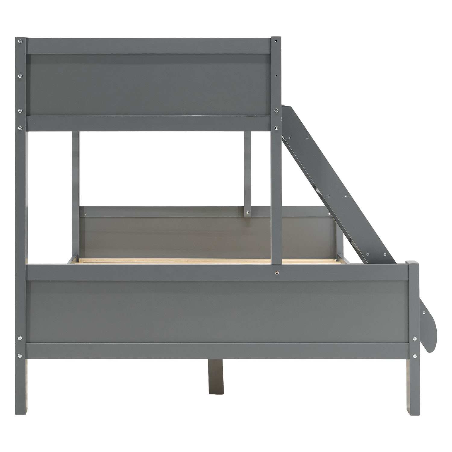 Bunk Bed with 2 Mattresses 90x200 and 140x200 cm Kids Bed Grey Wood Cabin Bed High Sleeper Bed Loft Bed Childrens Bed Twin Bed