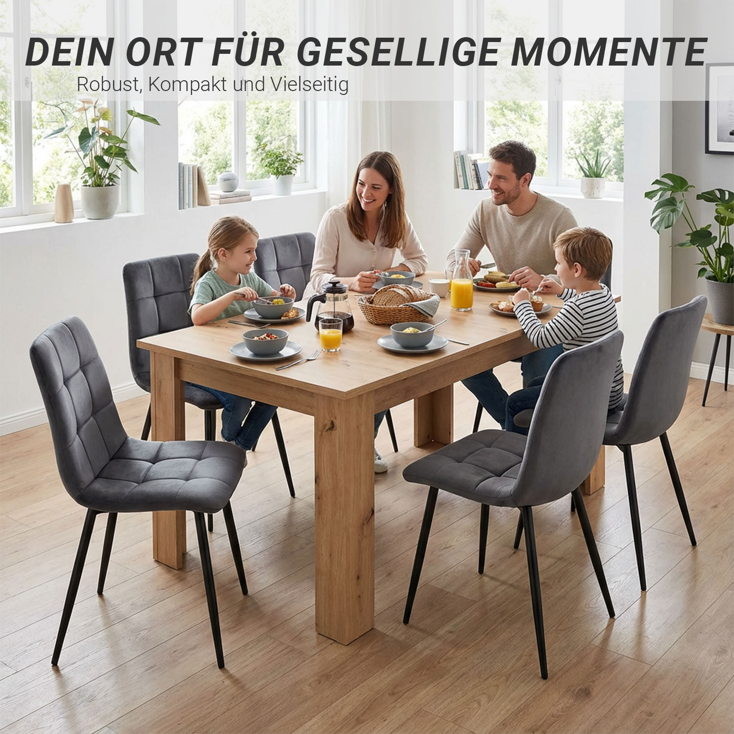 Modern Dining Table Kitchen Table Wooden Table 120x80 cm Artisan Oak 6 Seater Extendable