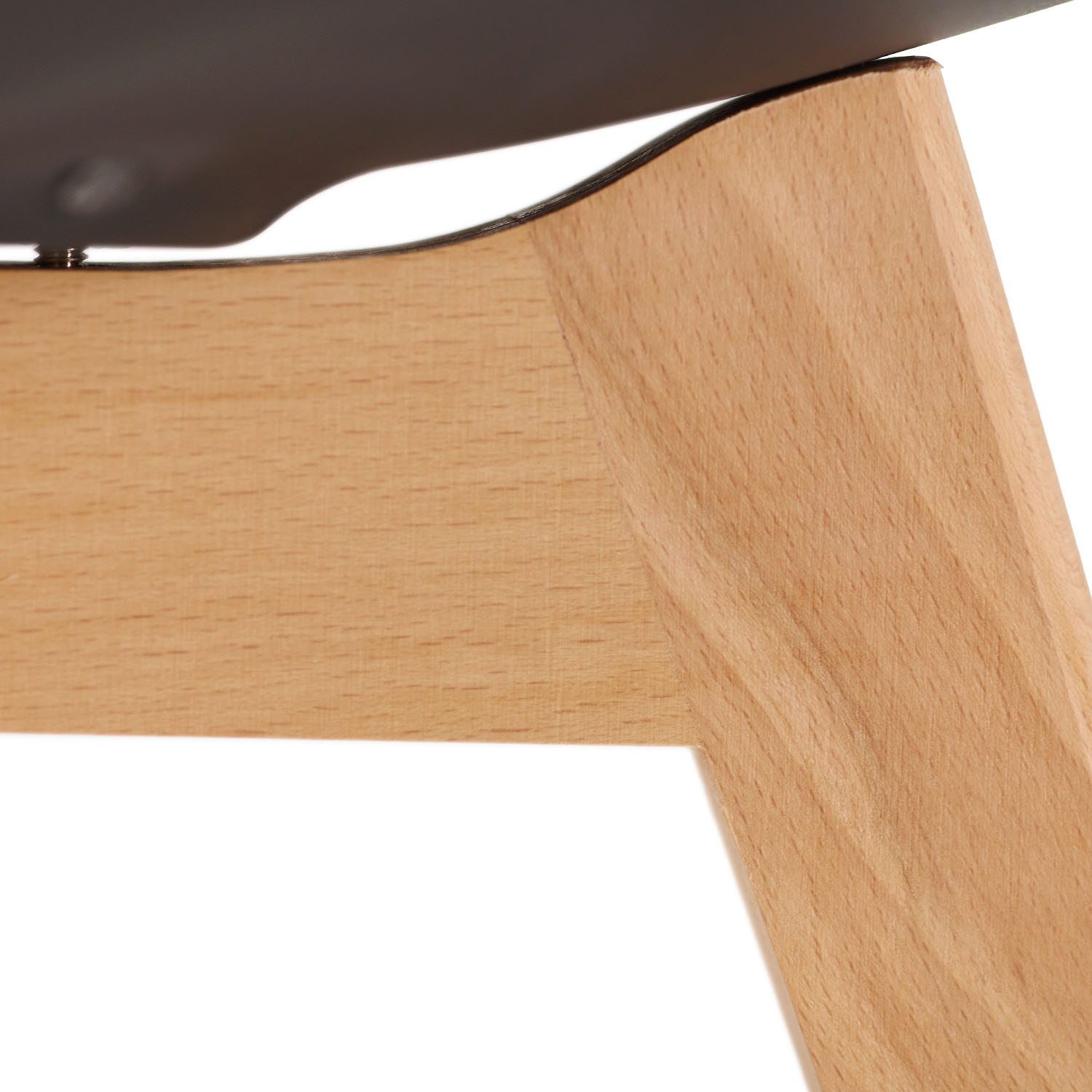 Dining Set (5-Piece): 120x80 cm oak extendable dining table with 4 black plastic chairs and wooden legs