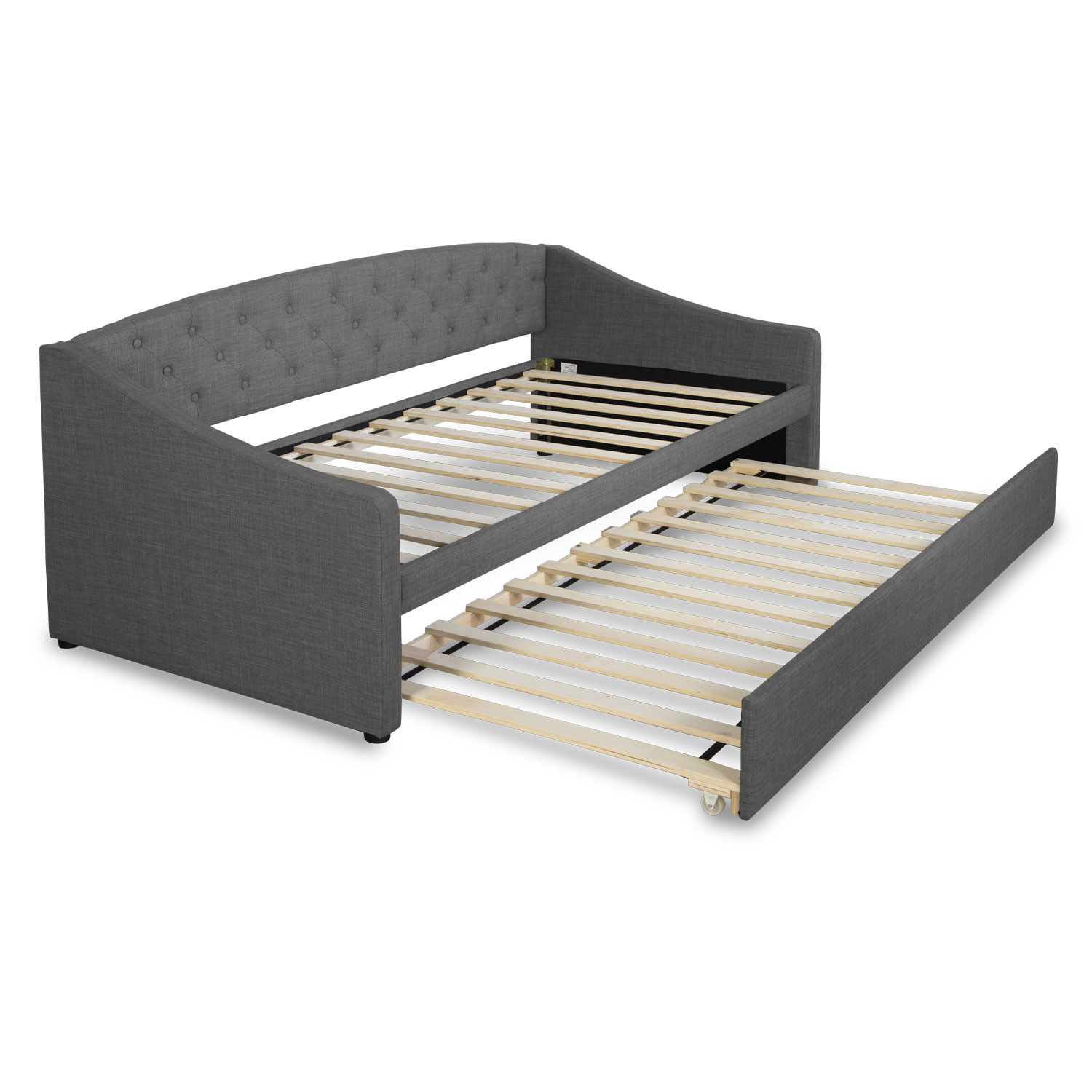 DayBed 90x200 Grey Upholstered Bed Drawer Sofa bed Guest bed Extendable