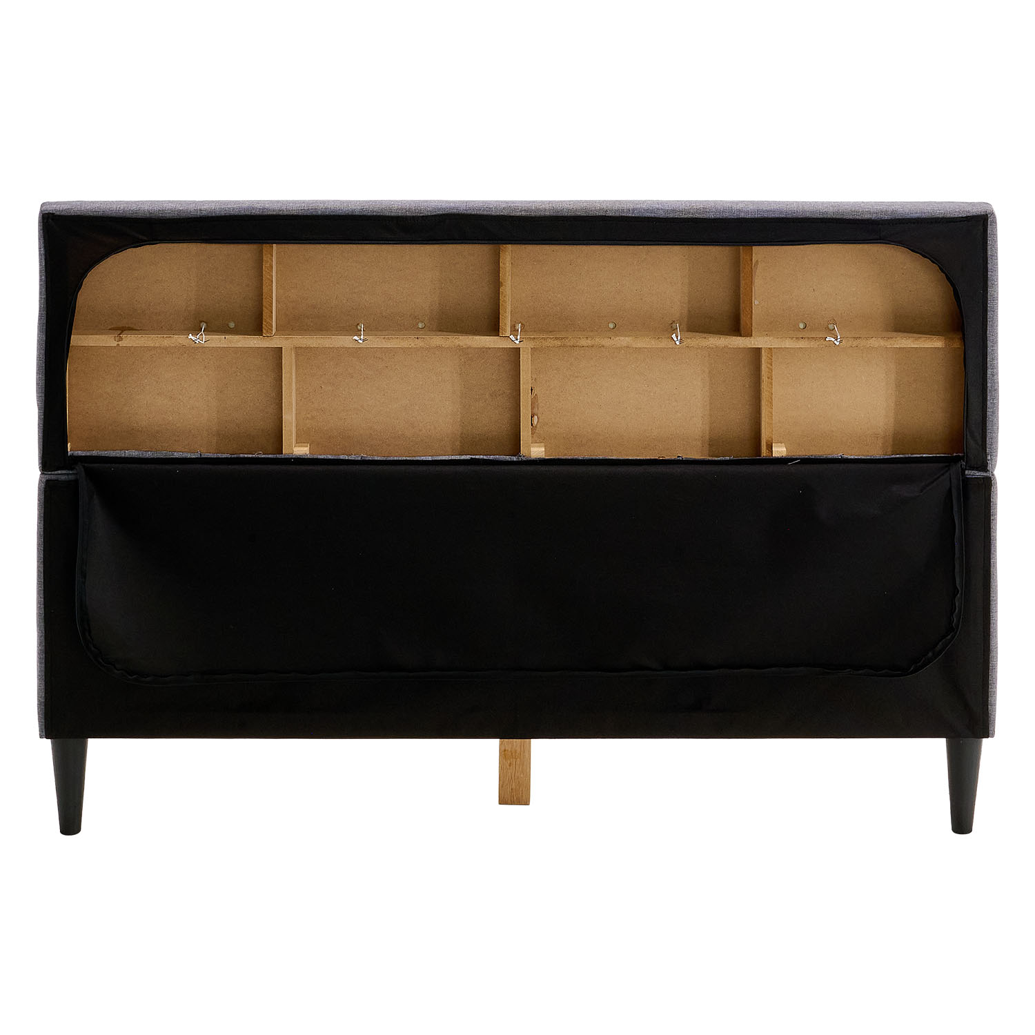 Upholstered bed 120x200 cm grey | with slatted frame | double fabric bed frame