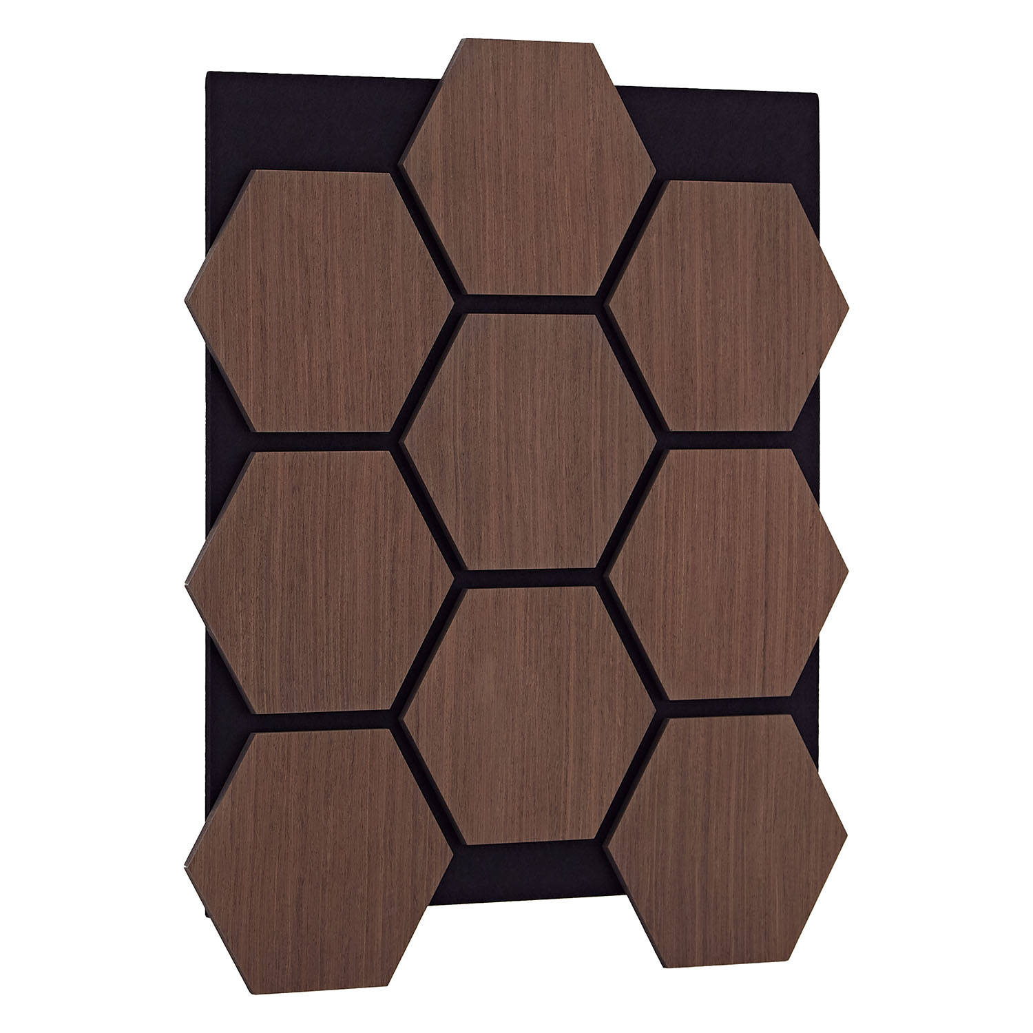 Acoustic Panels Wall Panels Hexagon Honeycomb 76 x 62 cm Brown Walnut | Wood | 8-piece Set | 3D
