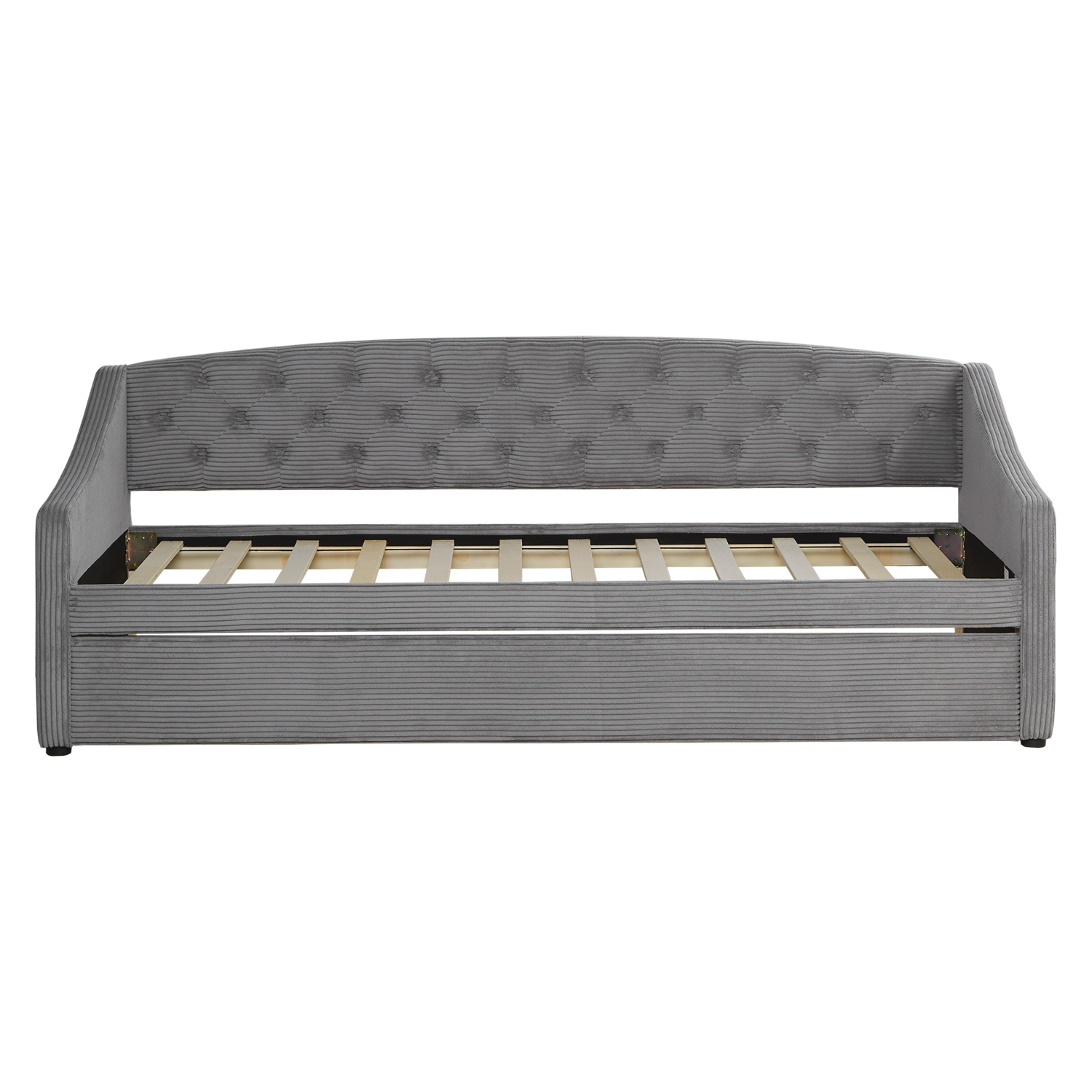 Sofa Bed 90x200 Day Bed Grey Cord Couch Small Sofa Single Bed Upholstered Bed Guest Bed Extendible