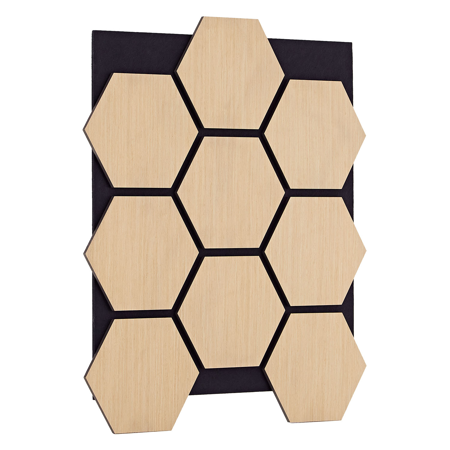 Acoustic Panels Wall Panels Hexagon Honeycomb 76 x 62 cm Natural Oak | Wood | 8-piece Set | 3D
