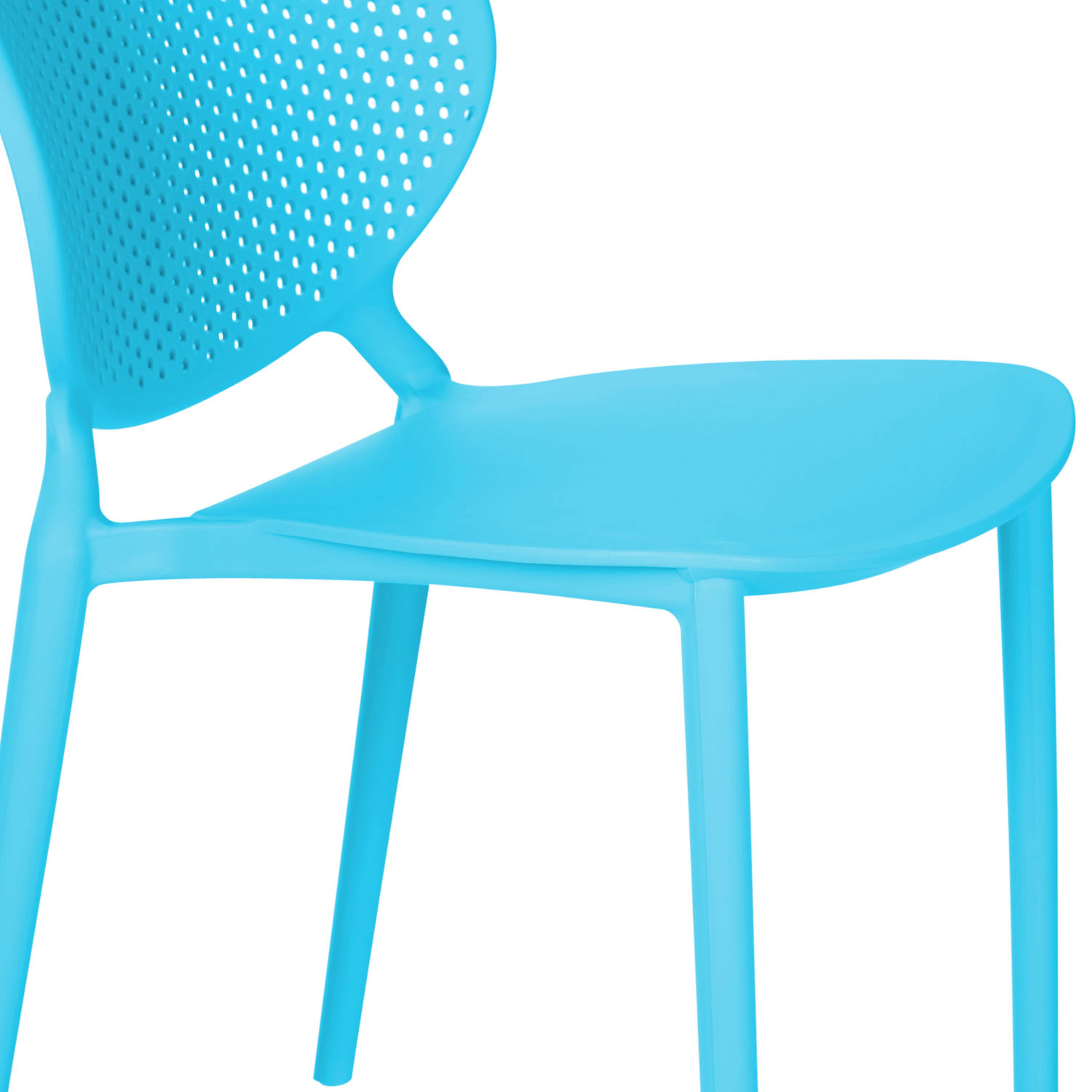 Modern Garden chair Set of 4 Blue Camping chairs Outdoor chairs Plastic Stacking chairs Kitchen chairs