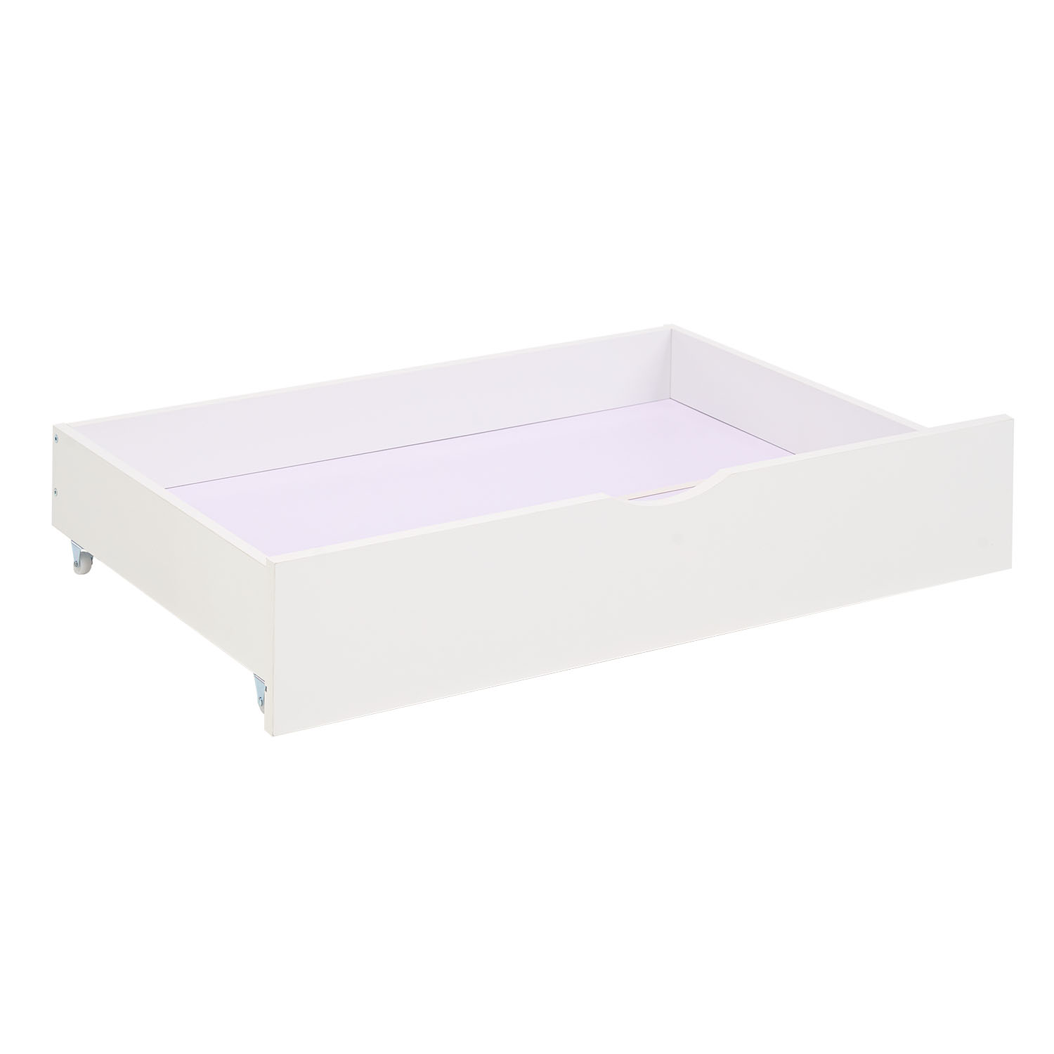 Set of 2 White Underbed Drawers on Wheels – Wooden Storage Solution