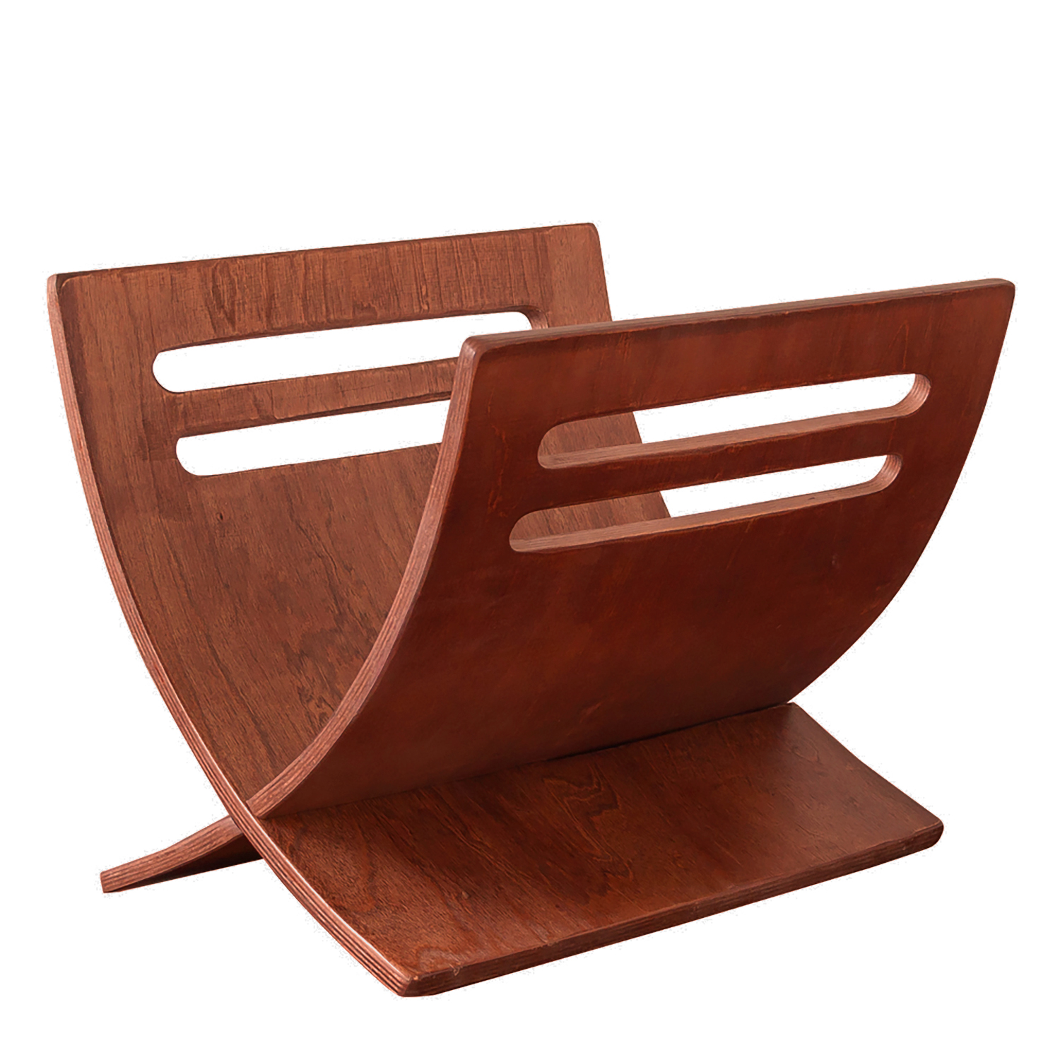 Newspaper Rack White Natural Brown Magazine Holder