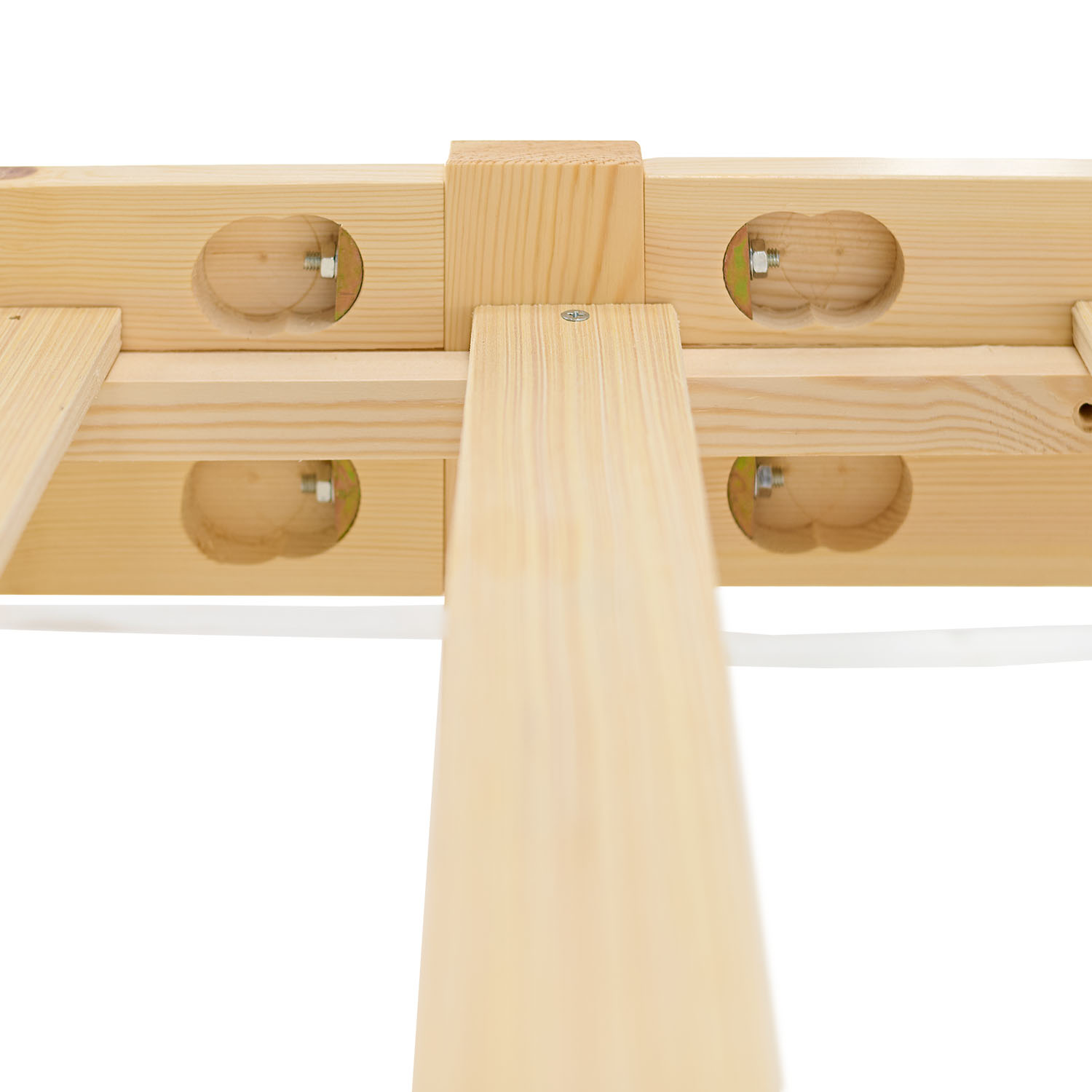 Wood Bed 140x200 cm Natural | Double Bed with Storage 2 Drawers | with Slatted Frame | Solid | Kids Youth Guest Bedroom