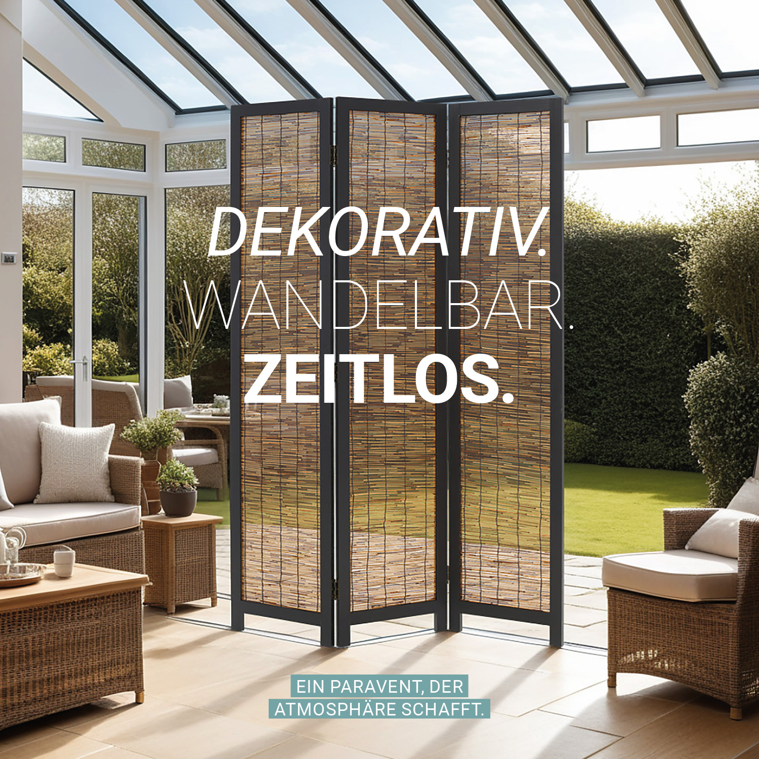 Paravent Black Wooden | 3-panel | Willow | Room Divider Partition Privacy Screen