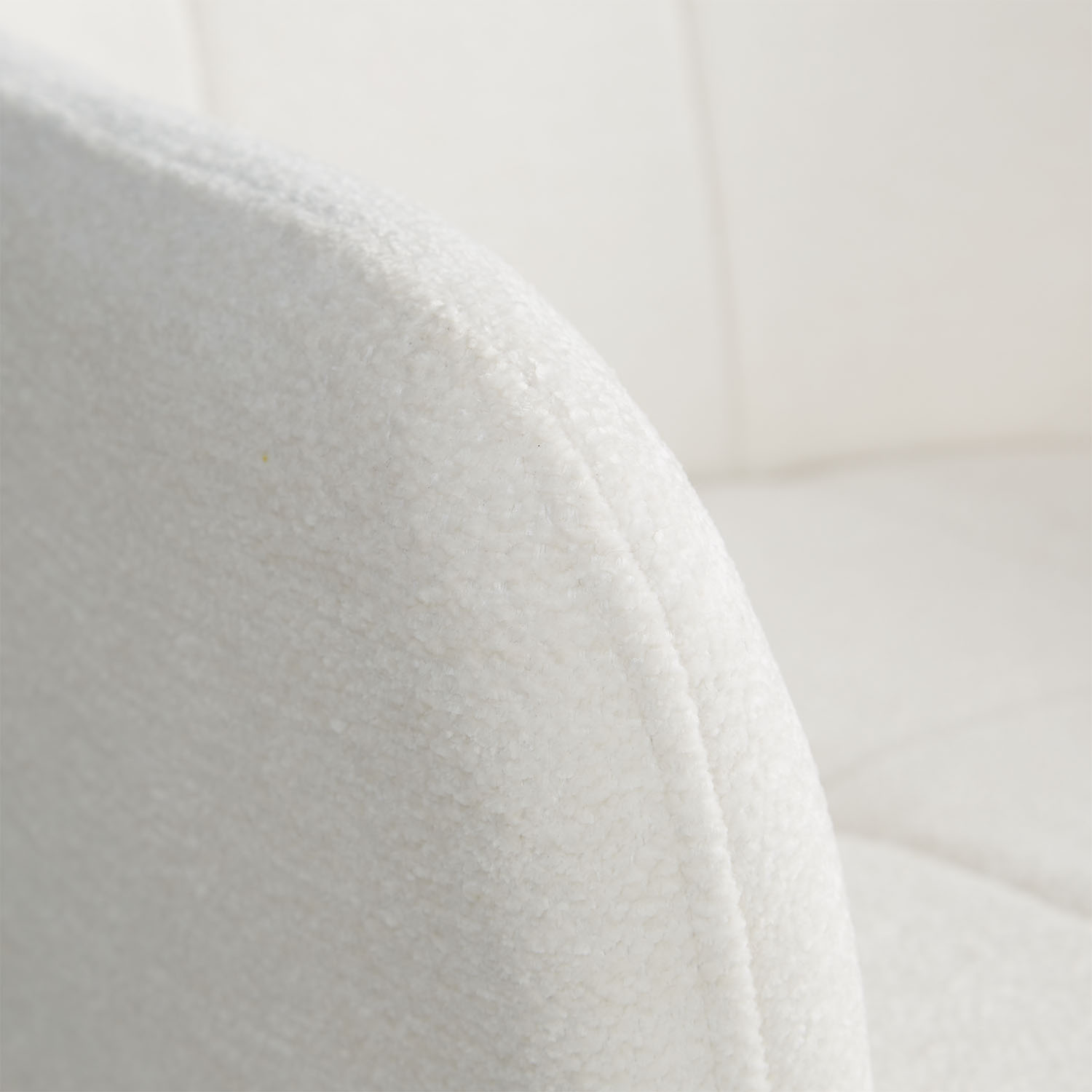 Upholstered Chair Bouclé Beige | single | swivel | with Armrests | Kitchen Dining Room Office