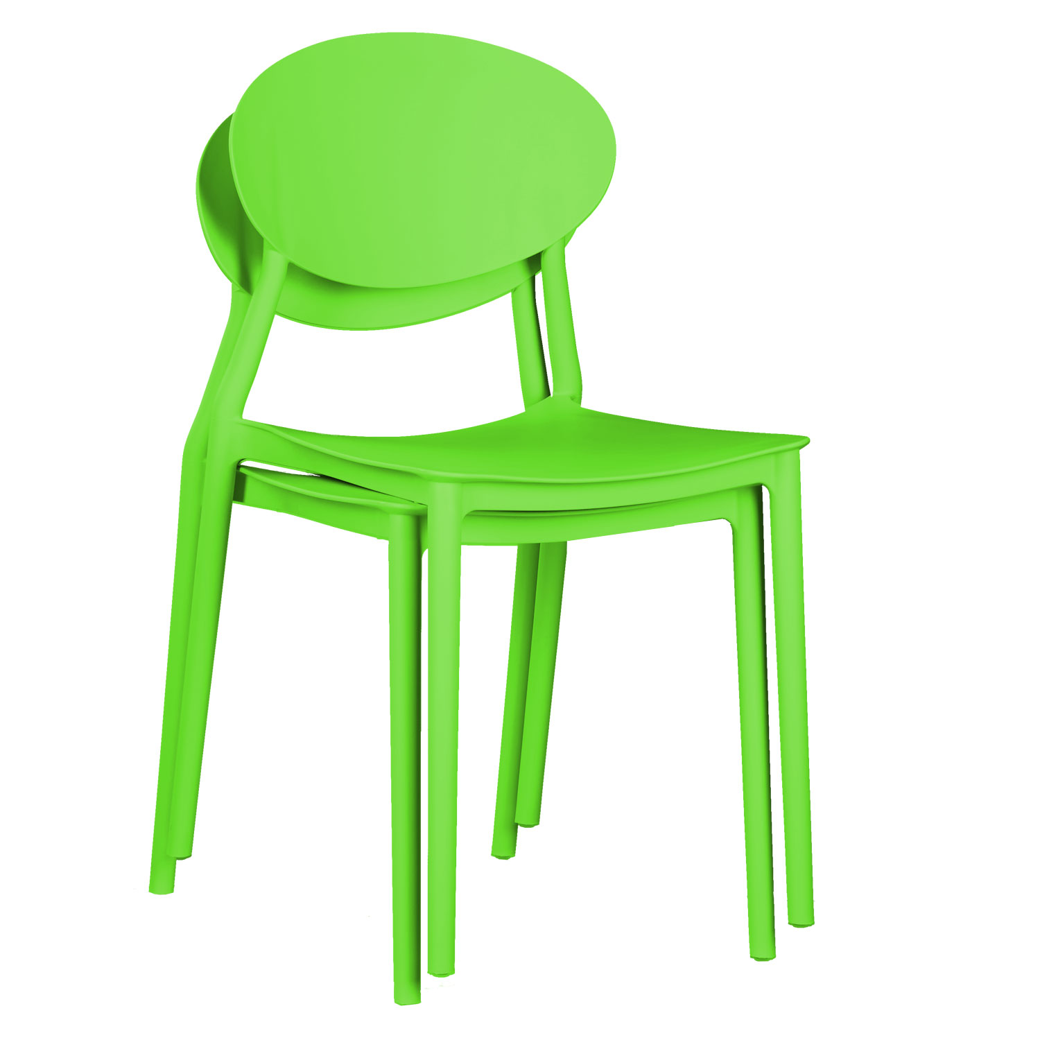 Garden chair Set of 4 Camping chairs Green Outdoor chairs Plastic Stacking chairs Kitchen chairs