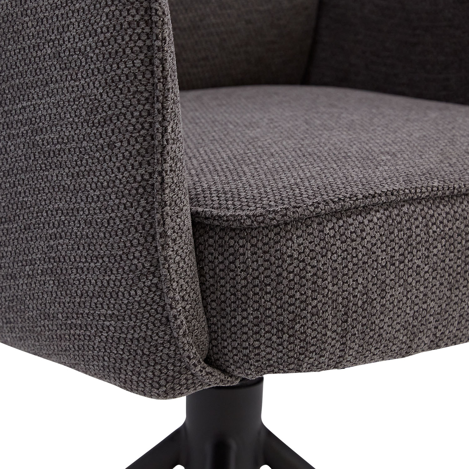 6-piece dining set: swivel upholstered chairs in anthracite with armrests & brown dining table (200 x 100 cm) with metal frame