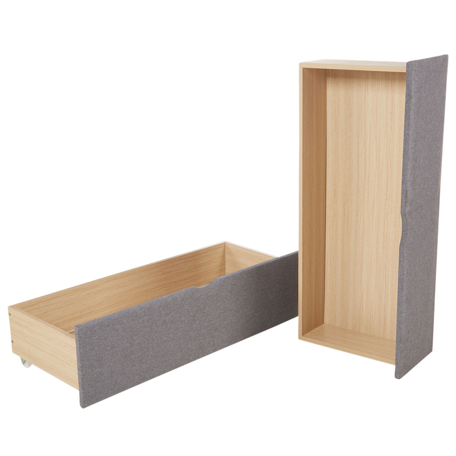 Upholstered Bed 90x200 Grey Bed Drawer Day Bed Sofa Bed Guest Bed Extendable