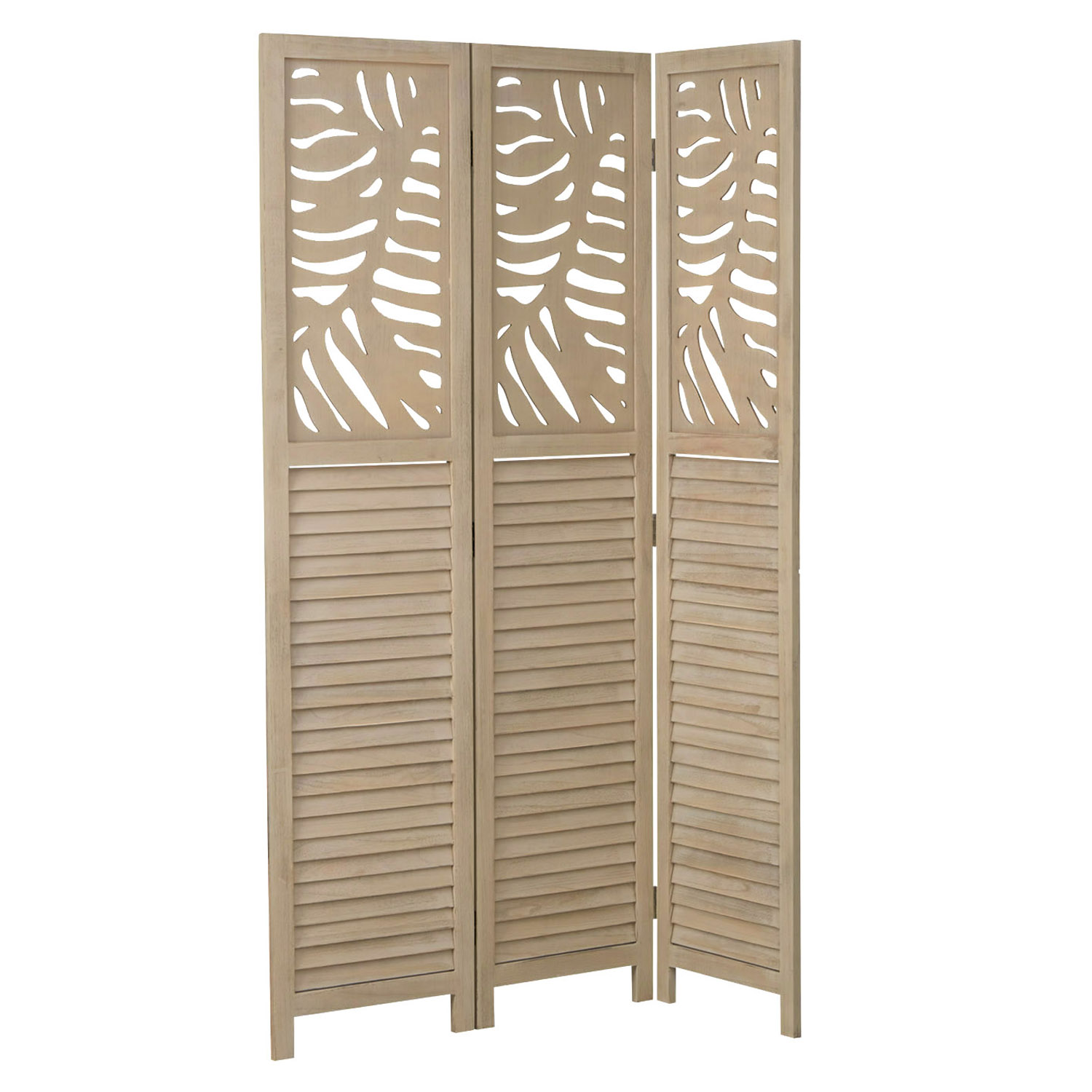 Paravent Natural Rattan-Style Decorations | 3-panel | Wood | Room Divider Partition Privacy Screen